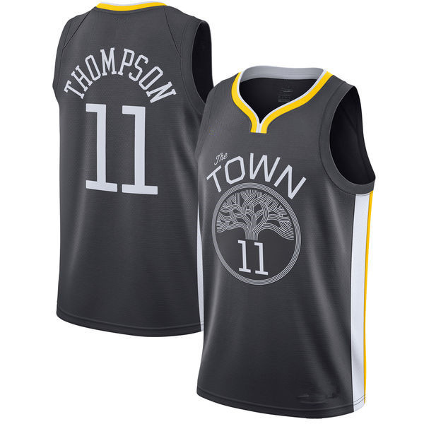 NBA Men Golden State Warriors Black #11 THOMPSON Jersey High Quality Name and Number Print - leoleo123123