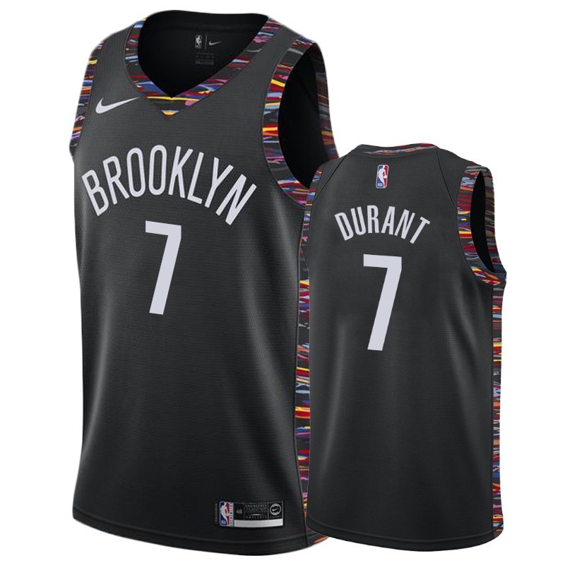 NBA Men New Brooklyn Nets Black City #7 DURANT Jersey High Quality Name and Number Print - leoleo123123