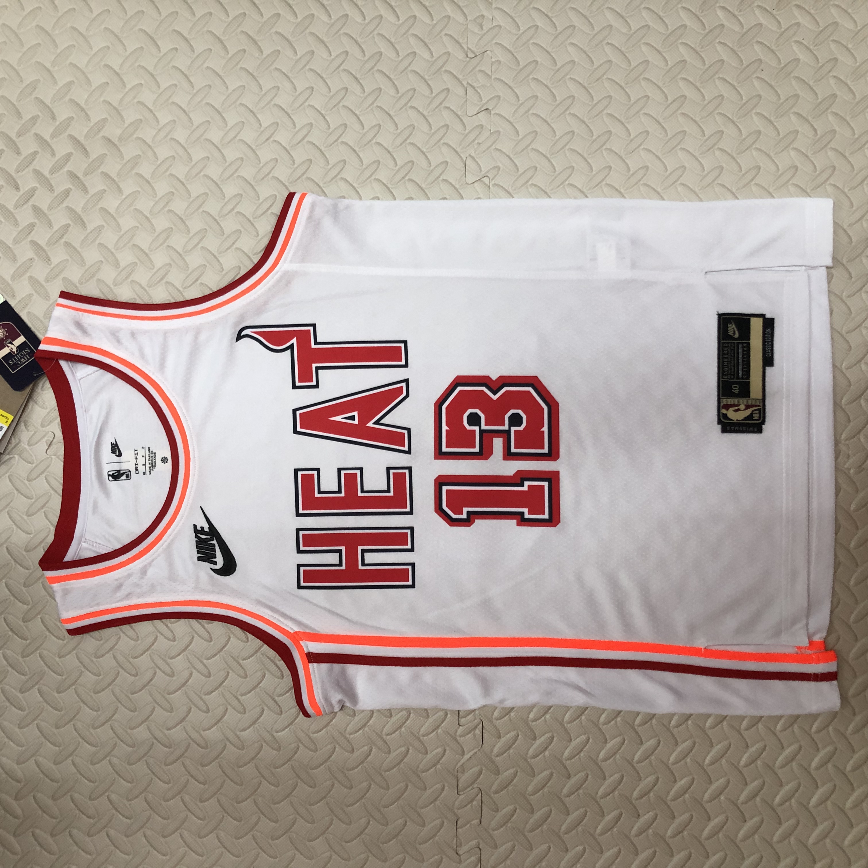 NBA Men Season 2023 Miami Heat White Retro #13 ADEBAYO Jersey High Quality Name and Number Print - leoleo123123
