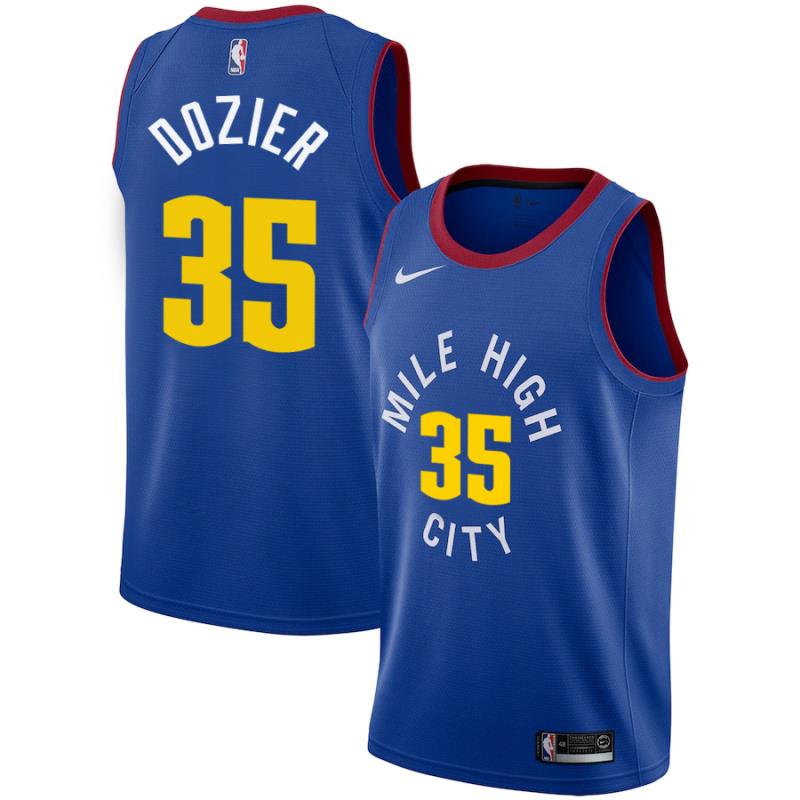 NBA Men Denver Nuggets Blue City #35 DOZIER Jersey High Quality Name and Number Print - leoleo123123