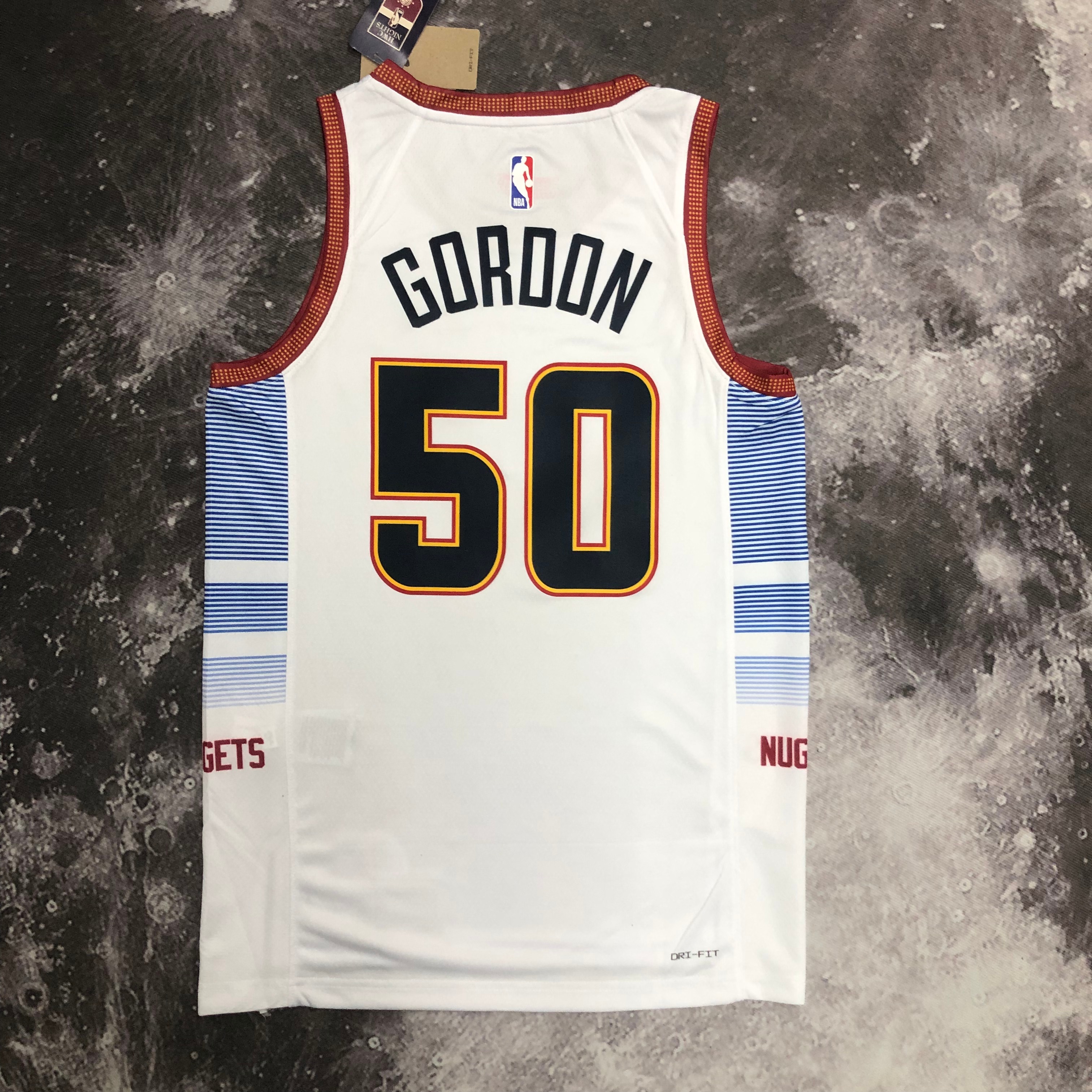 NBA Men Season 2023 Denver Nuggets White #50 GORDON Jersey High Quality Name and Number Print - leoleo123123