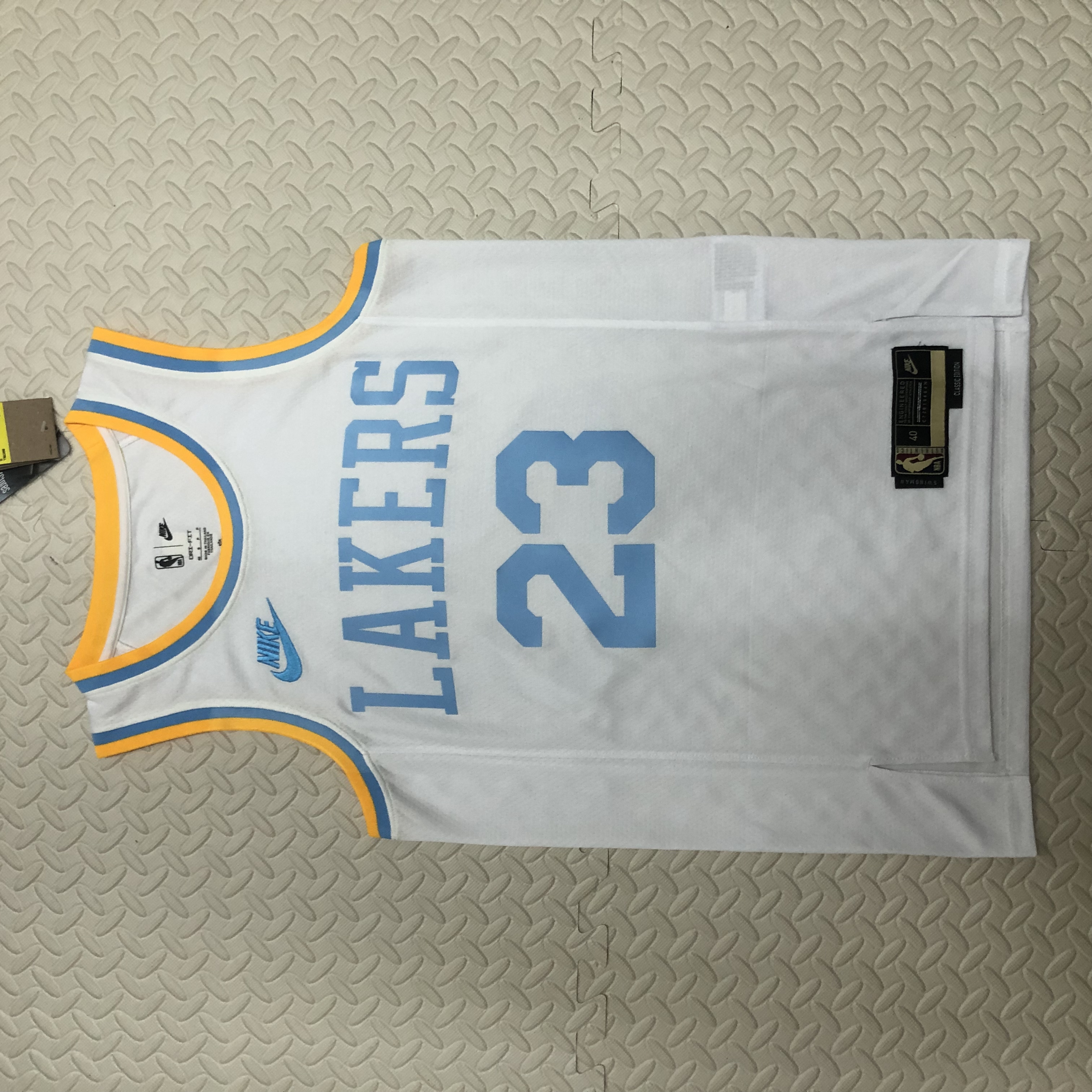 NBA Men Season 2023 Los Angeles Lakers White Retro Round Neck #23 JAMES Jersey High Quality Name and Number Print - leoleo123123
