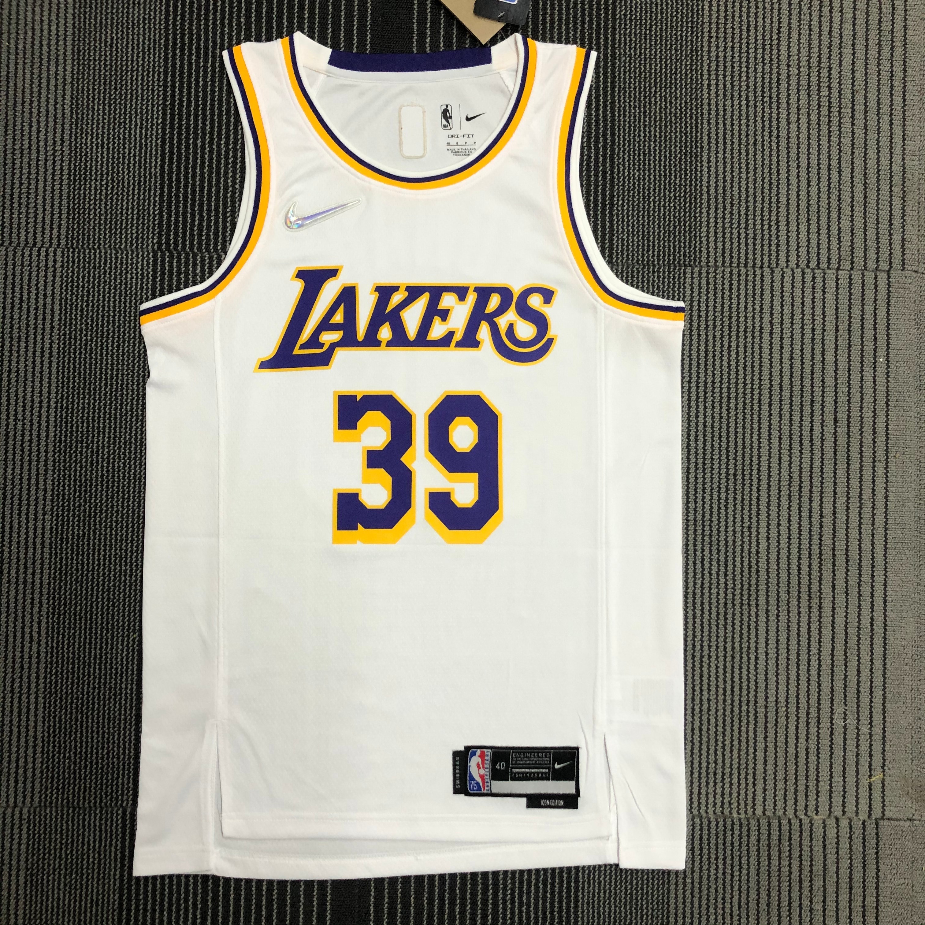 NBA 75th Anniversary Los Angeles Lakers White Round Neck #39 HOWARD Jersey High Quality Name and Number Print - leoleo123123