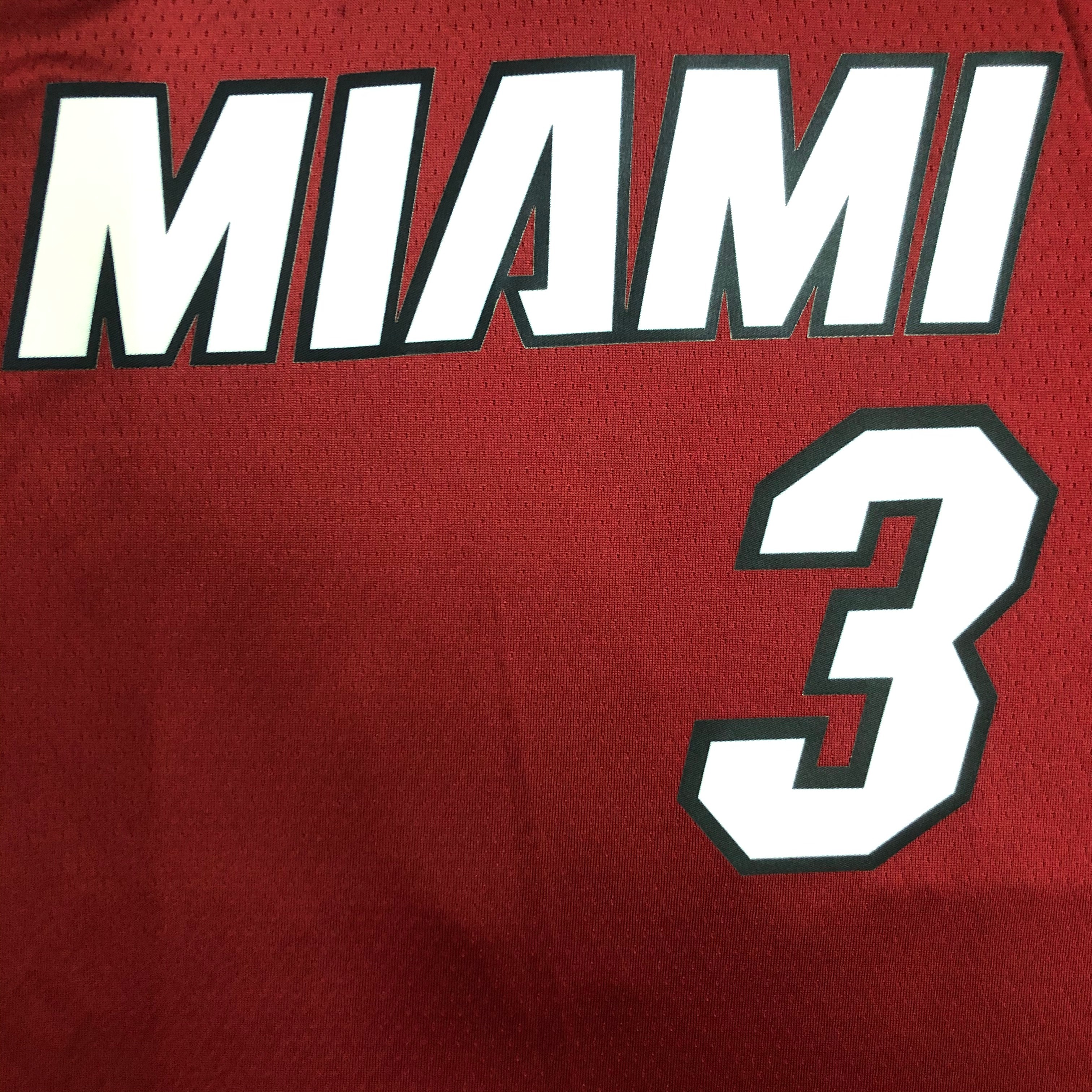 NBA Men 75th Anniversary Miami Heat Red #3 WADE Jersey High Quality Name and Number Print - leoleo123123