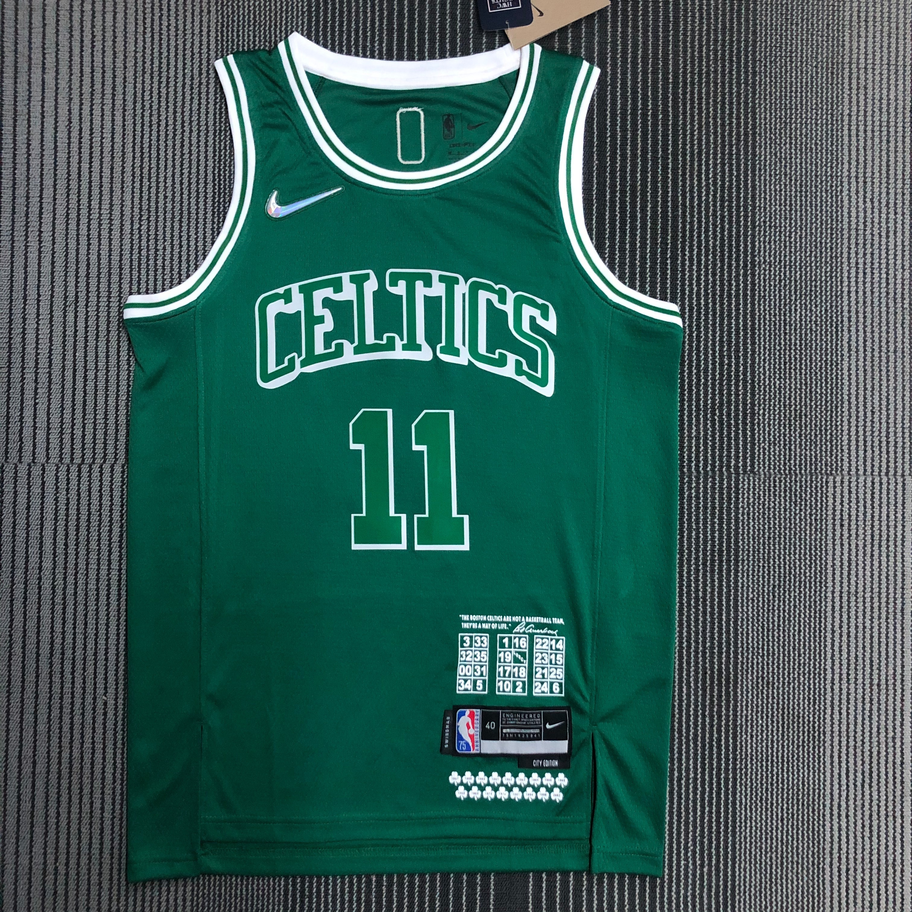 NBA Season 2022 Boston Celtics Green #11 IRVING Jersey High Quality Name and Number Print - leoleo123123