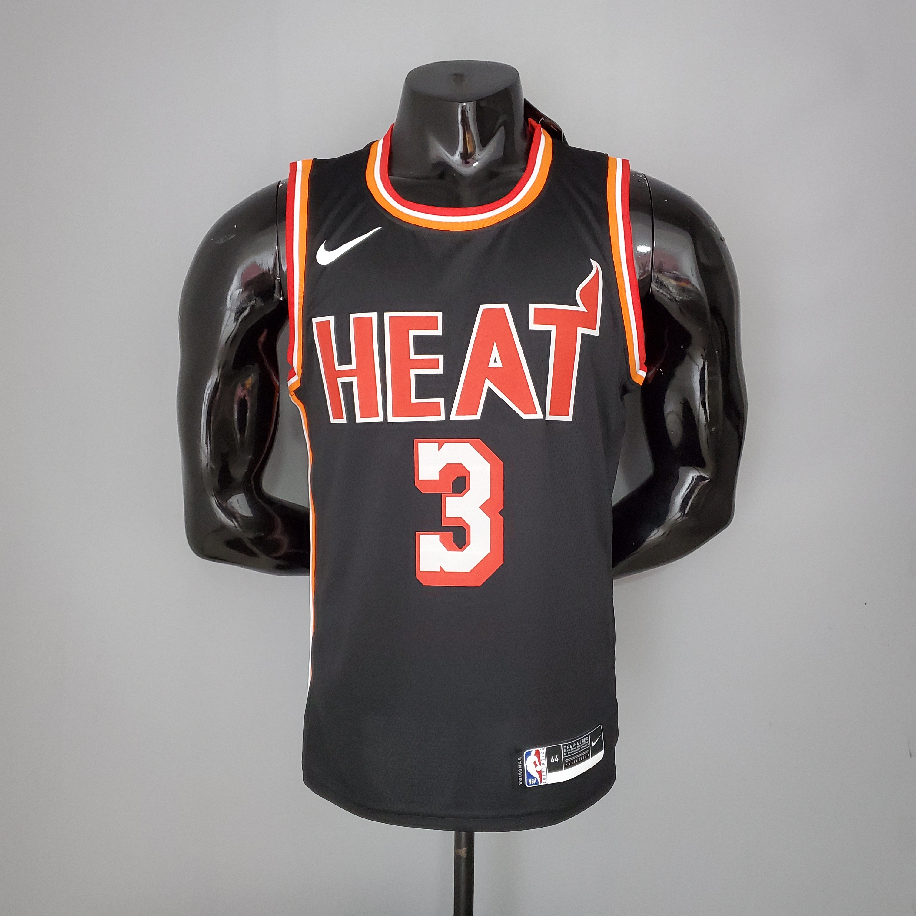 NBA Men Season 2018 Miami Heat Black #3 WADE Jersey High Quality Name and Number Print - leoleo123123