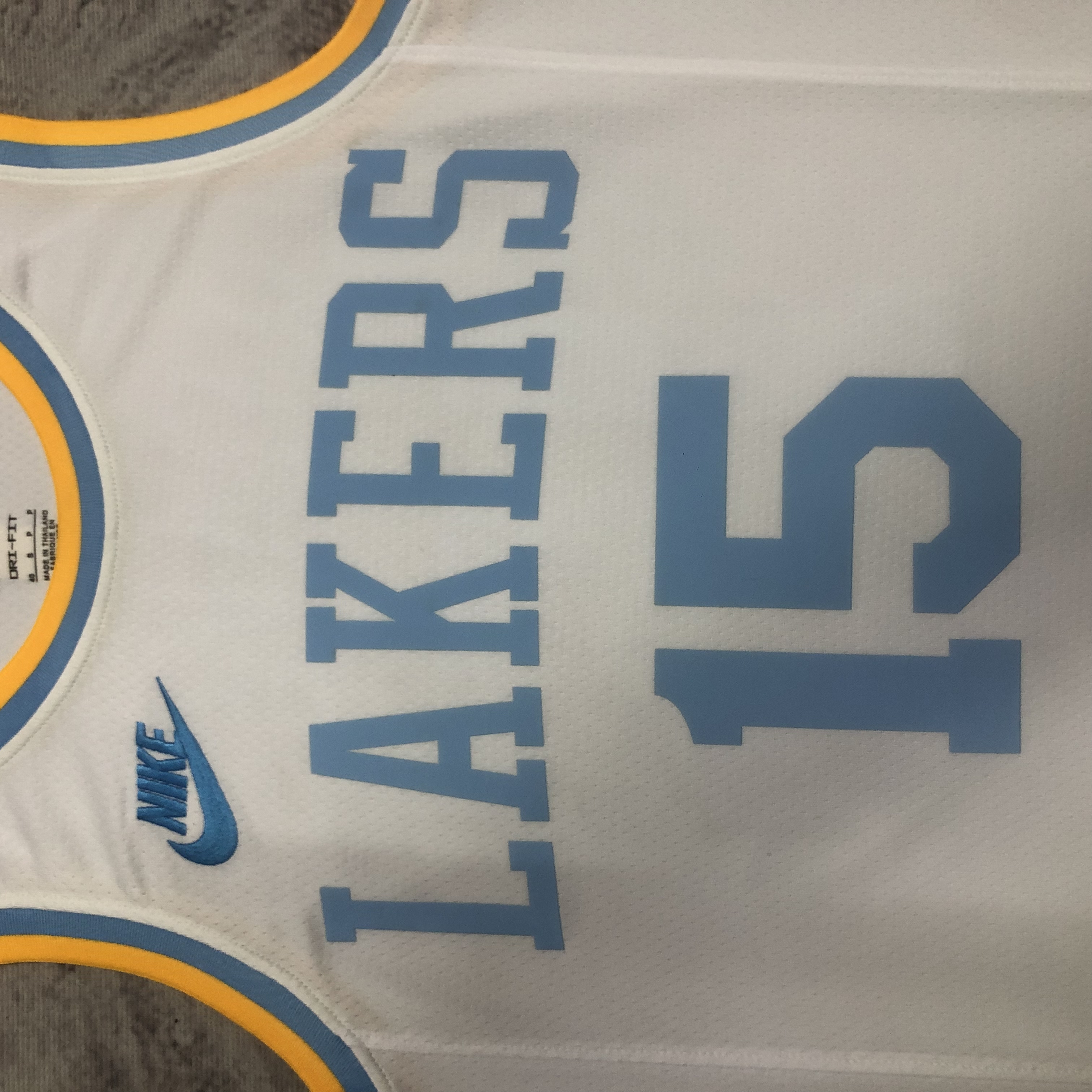 NBA Men Season 2023 Los Angeles Lakers White Retro Round Neck #15 REAVES Jersey High Quality Name and Number Print - leoleo123123