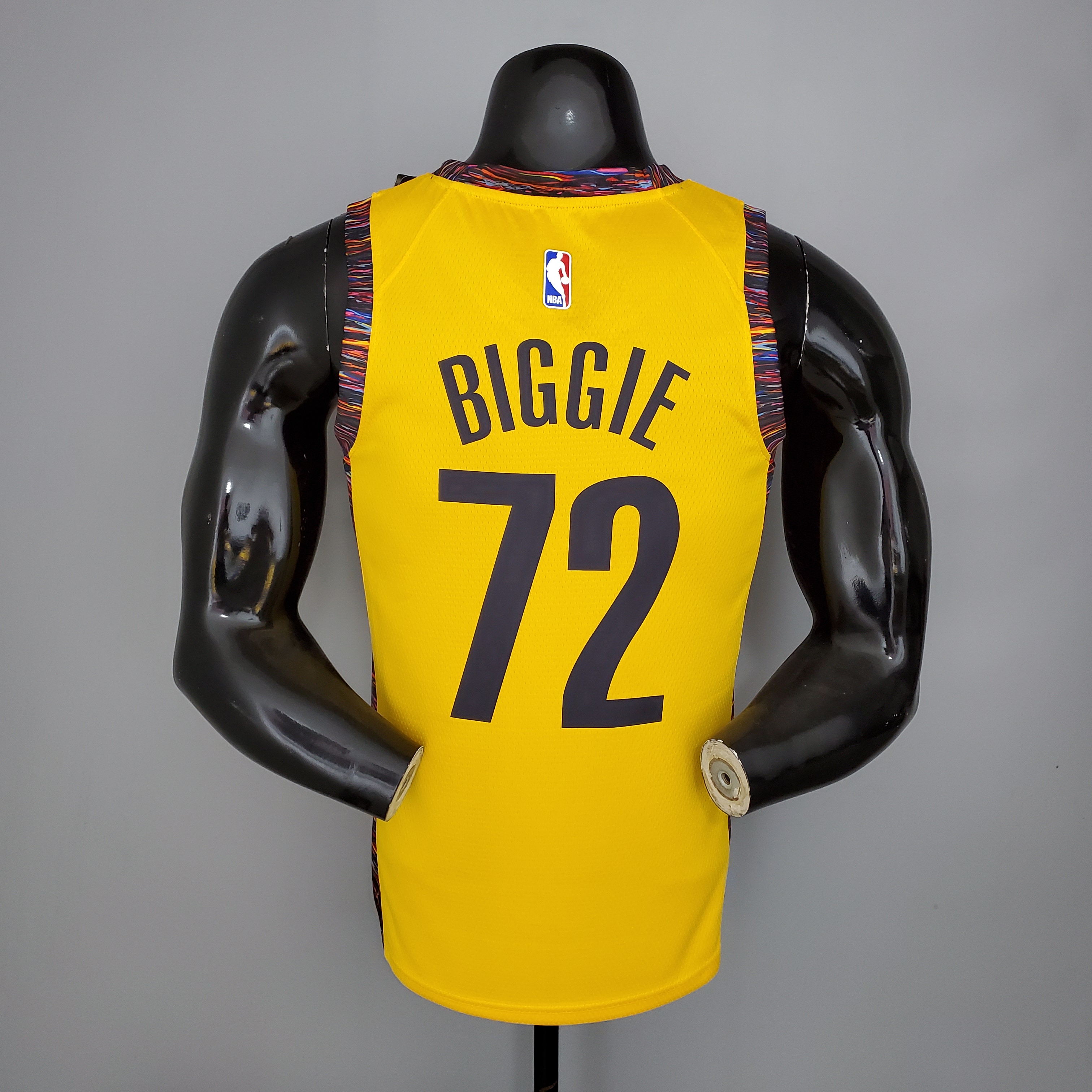 NBA Men Brooklyn Nets Yellow #72 BIGGIE Jersey High Quality Name and Number Print - leoleo123123