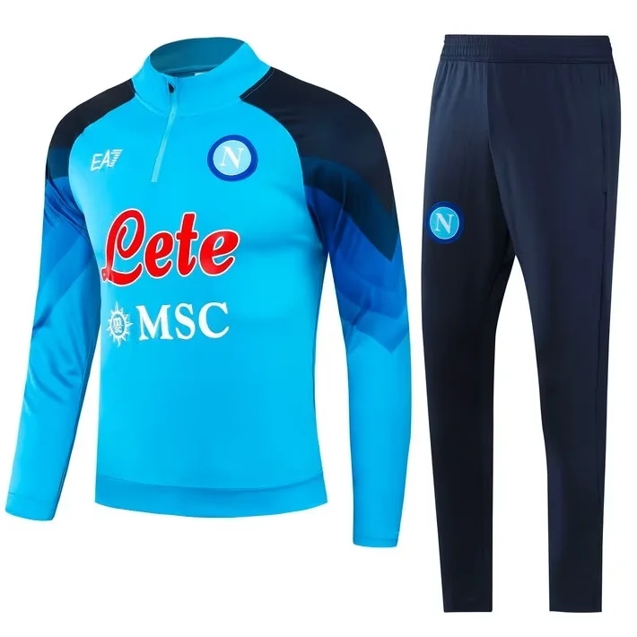 23/24 Napoli Kids Blue Sweater Tracksuit Thai Quality - leoleo123123