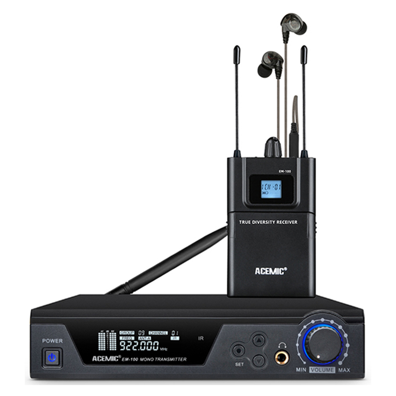 Wireless IEM In Ear Monitor System UHF Personal 1 Channel Pack True Diversity Earbud Digital Stage Return Musician Singer ACEMIC - leoleo123123