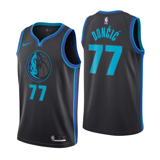 NBA Men Dallas Mavericks Black #77 DONCIC Jersey High Quality Name and Number Print - leoleo123123