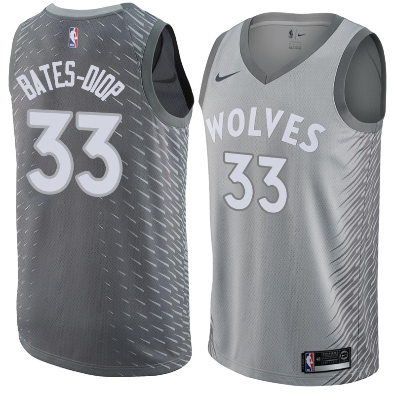 NBA Men Minnesota Timberwolves Grey City #33 BATES-DIOP Jersey High Quality Name and Number Print - leoleo123123