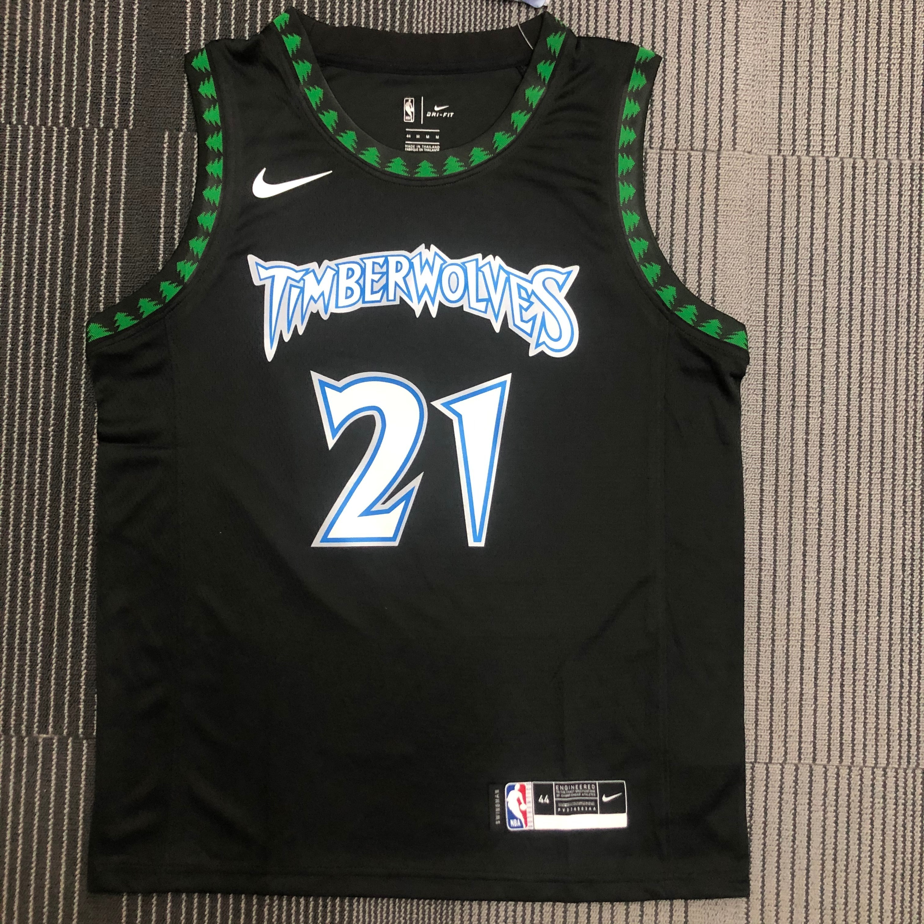NBA Men Minnesota Timberwolves Retro Black #21 GARNETT Jersey High Quality Name and Number Print - leoleo123123