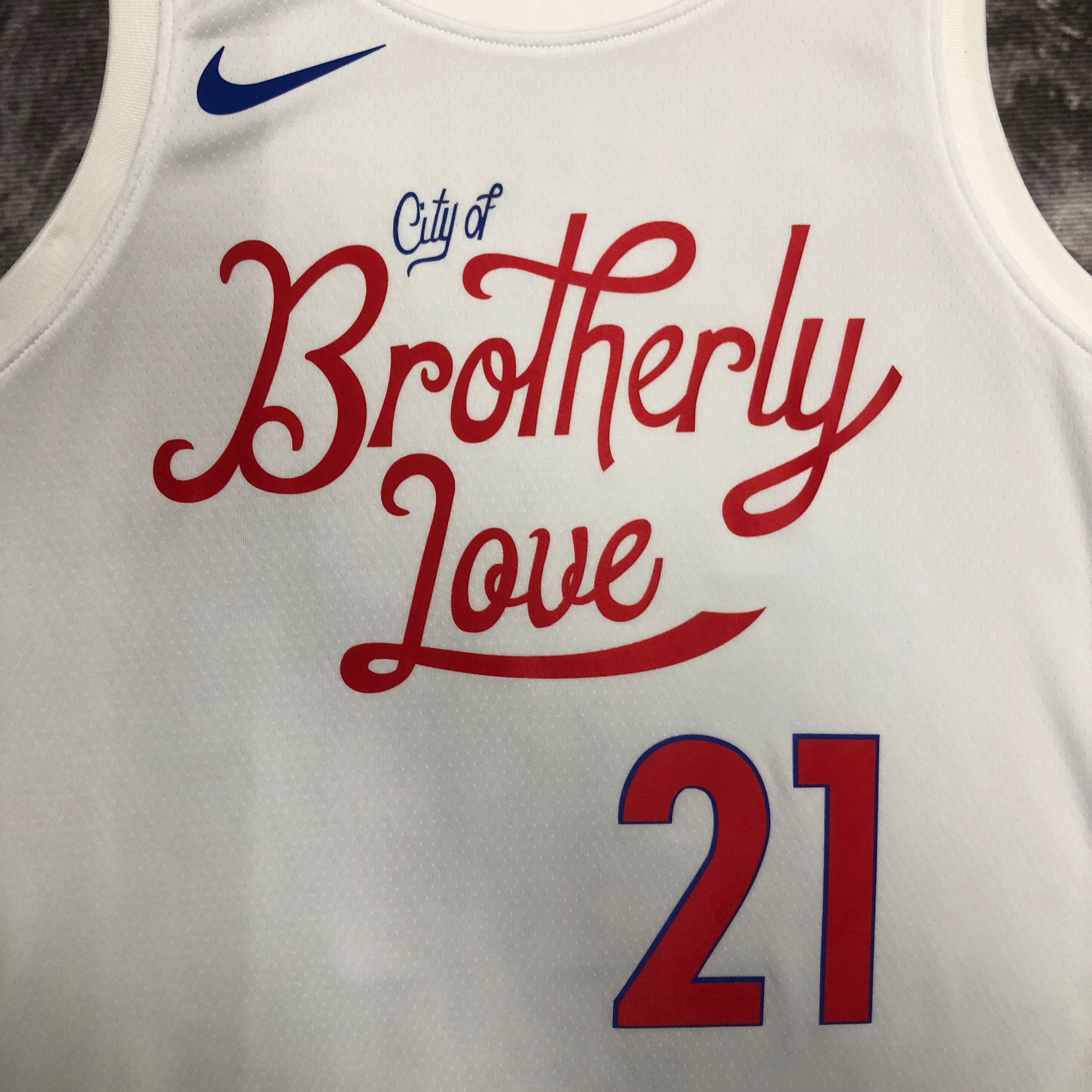 NBA Men Season 2023 Philadelphia 76ers White #21 EMBIID Jersey High Quality Name and Number Print - leoleo123123