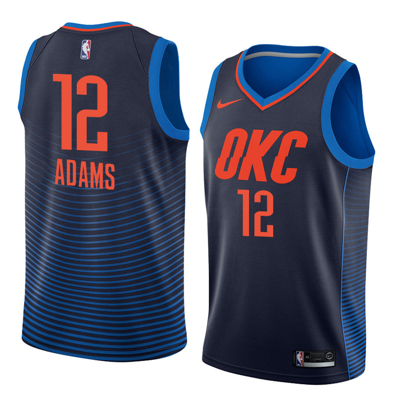 NBA Men Oklahoma City Thunder Dark Blue #12 ADAMS Jersey High Quality Name and Number Print - leoleo123123