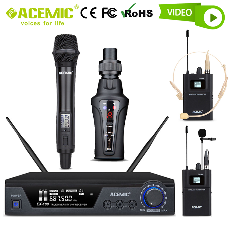 Wireless Microphone System Set UHF Professional Handheld Headset Lavalier Lapel Radio Transmitter for Singer Vocal Stage Perform - leoleo123123