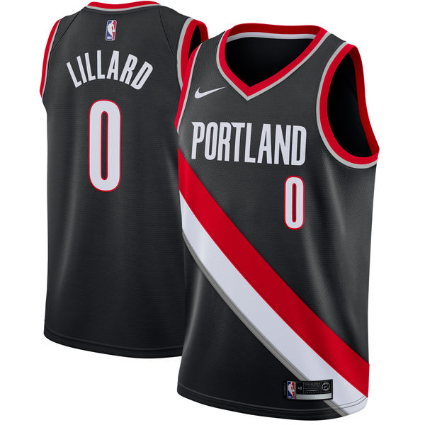 NBA Portland Trail Blazers Black #0 LILLARD Jersey High Quality Name and Number Print - leoleo123123