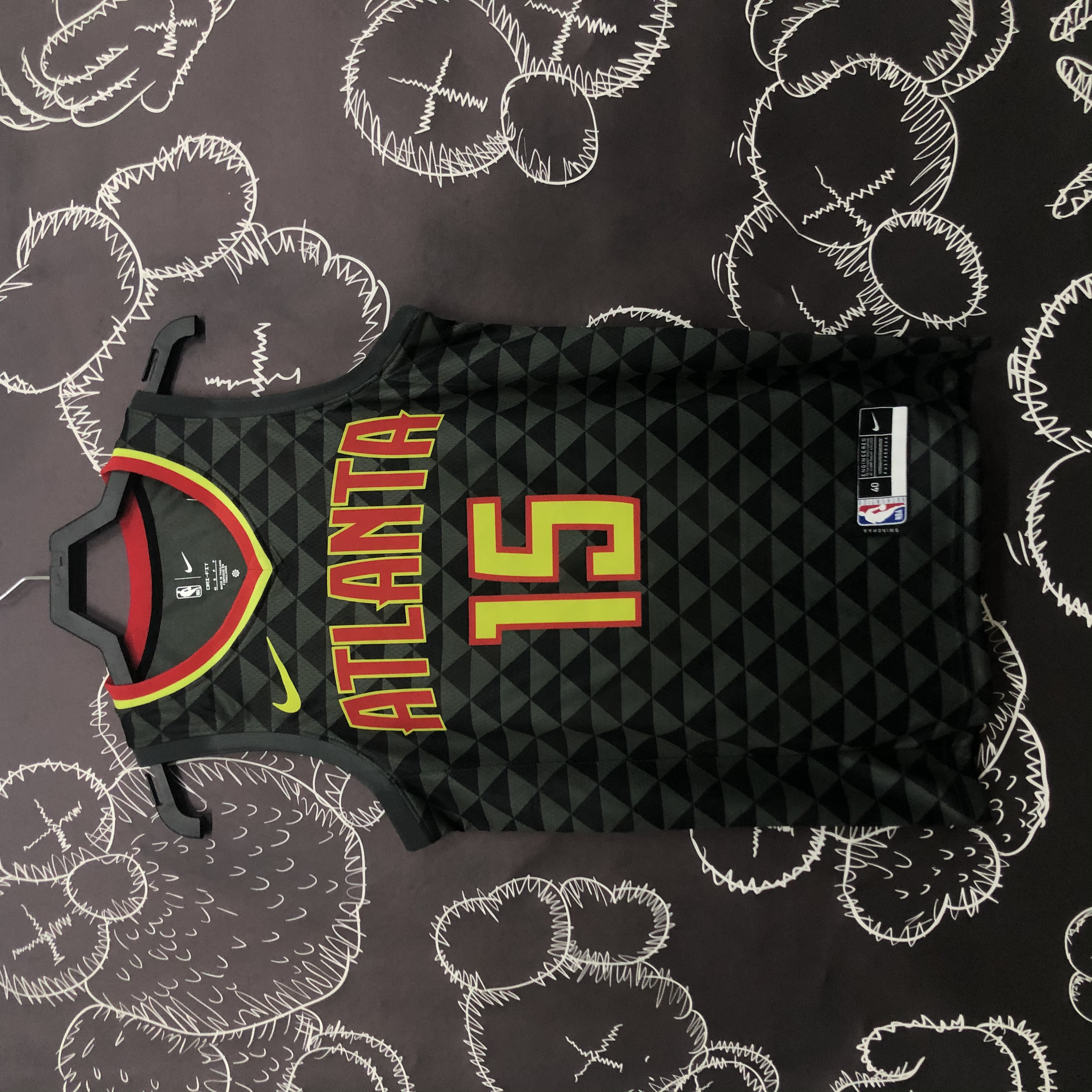 NBA Men Atlanta Hawks Black #15 CARTER Jersey High Quality Name and Number Print - leoleo123123