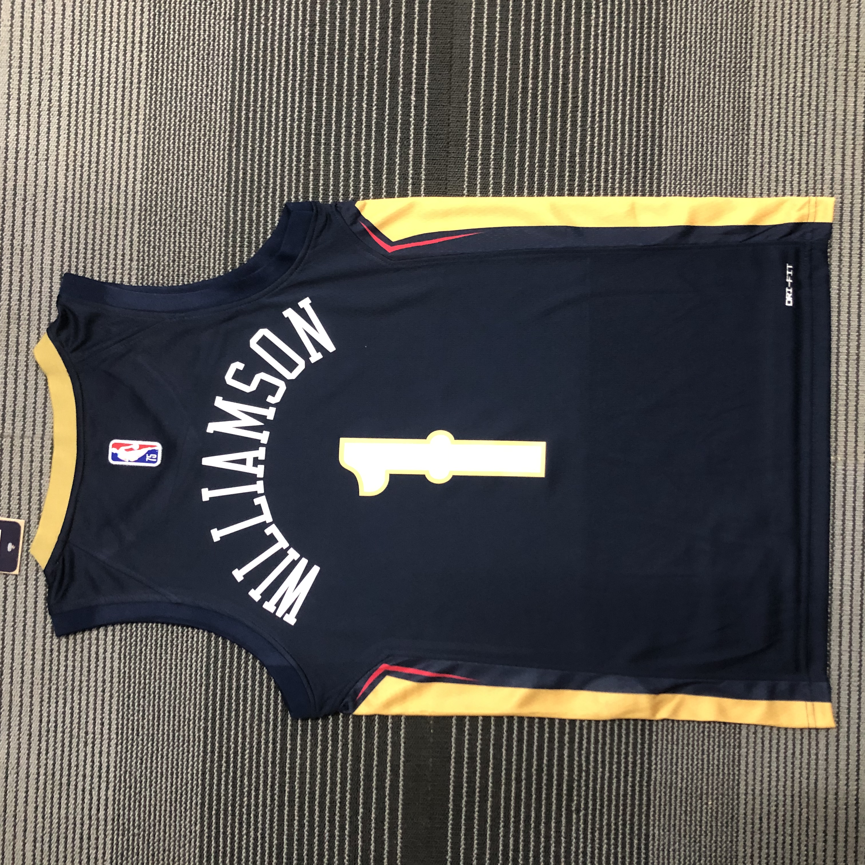 NBA Men 75th Anniversary New Orleans Pelicans Dark Blue #1 WILLIAMSON Jersey High Quality Name and Number Print - leoleo123123