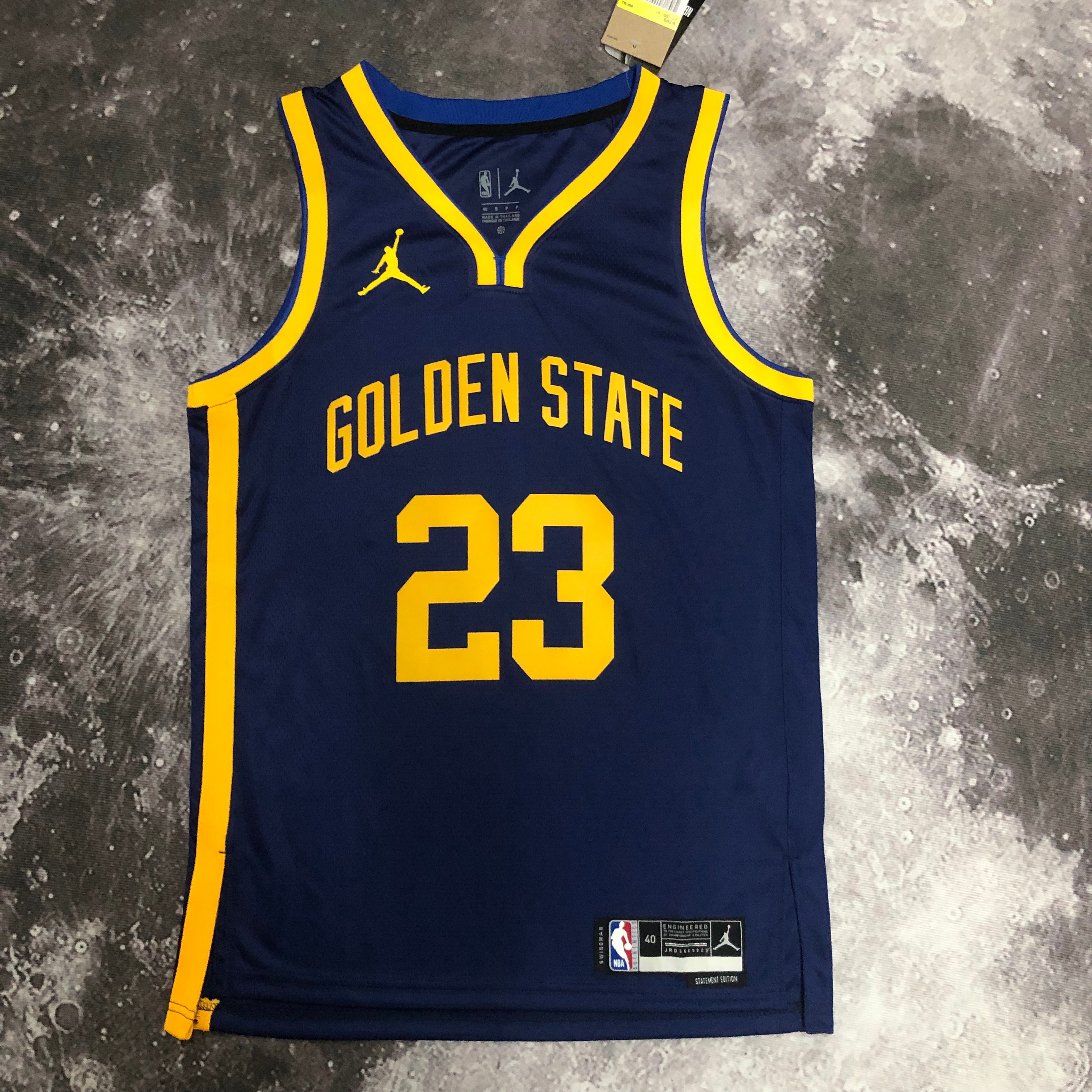 NBA Men Season 2023 Golden State Warriors Blue with Jordan Logo #23 GREEN Jersey High Quality Name and Number Print - leoleo123123