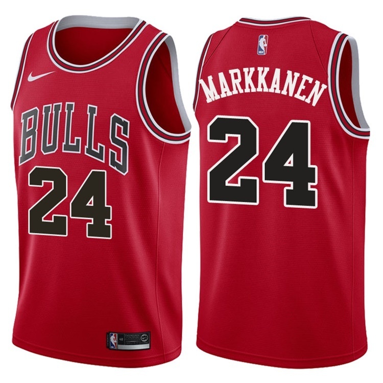 NBA Men Chicago Bulls Red #24 MARKKANEN Jersey High Quality Name and Number Print - leoleo123123