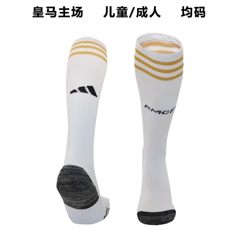 23/24 Real Madrid Home Socks for Adults & Kids - leoleo123123