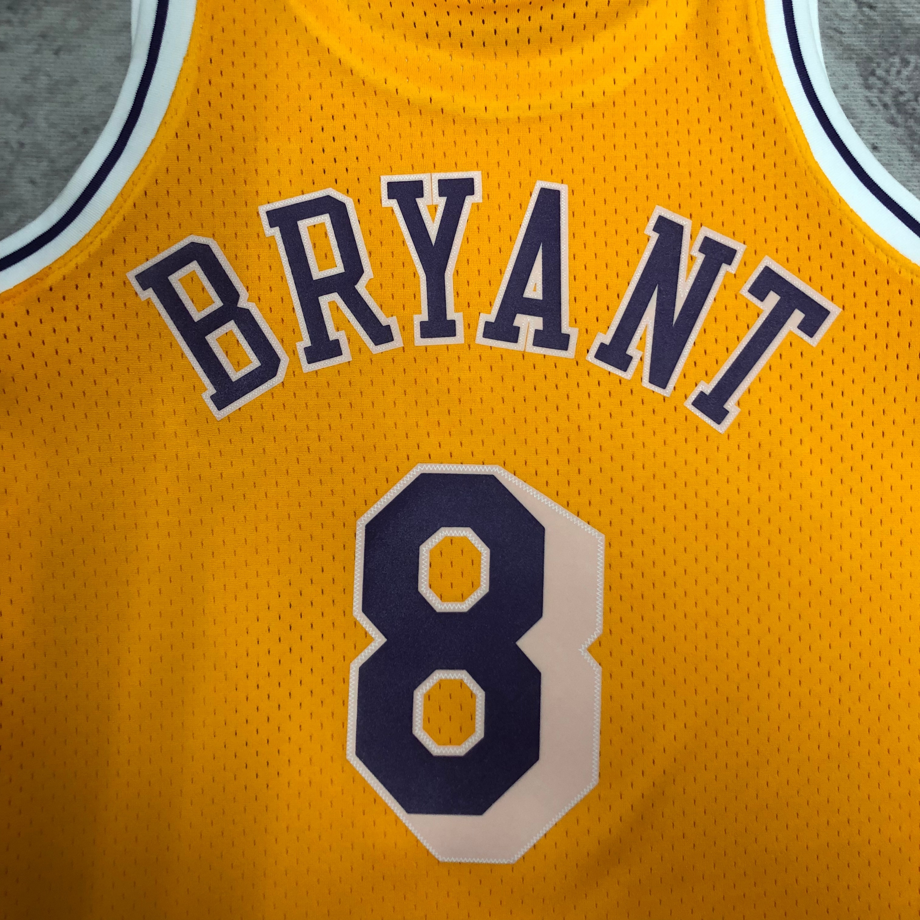NBA Men Season 96-97 Los Angeles Lakers Yellow #8 BRYANT Jersey High Quality Name and Number Print - leoleo123123