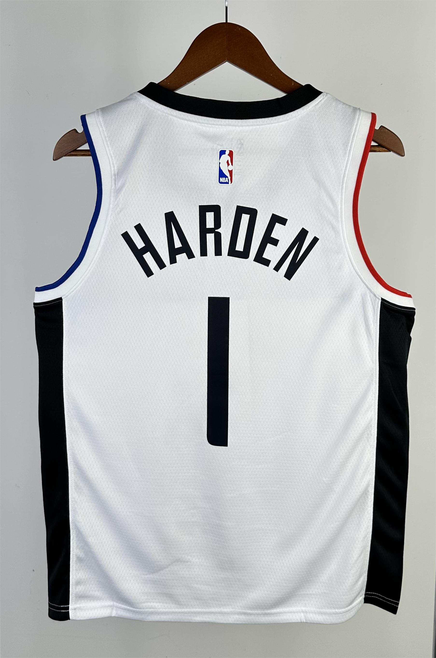 NBA Season 20-21 Men Los Angeles Clippers in Latin White City #1 HARDEN Jersey High Quality Name and Number Print - leoleo123123