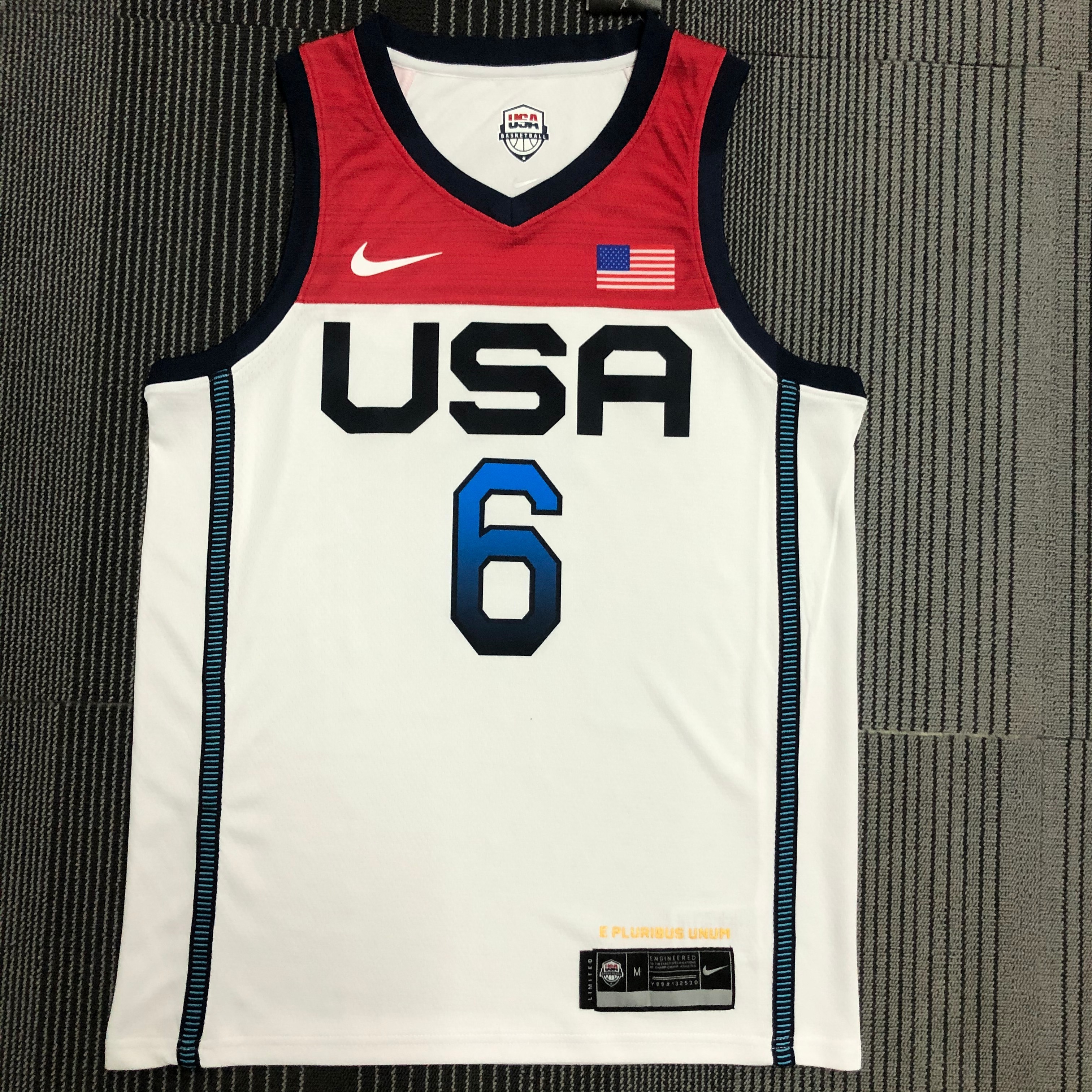 NBA Men Tokoyo Olimpics 2020 USA National White #6 LILLARD Jersey High Quality Name and Number Print - leoleo123123