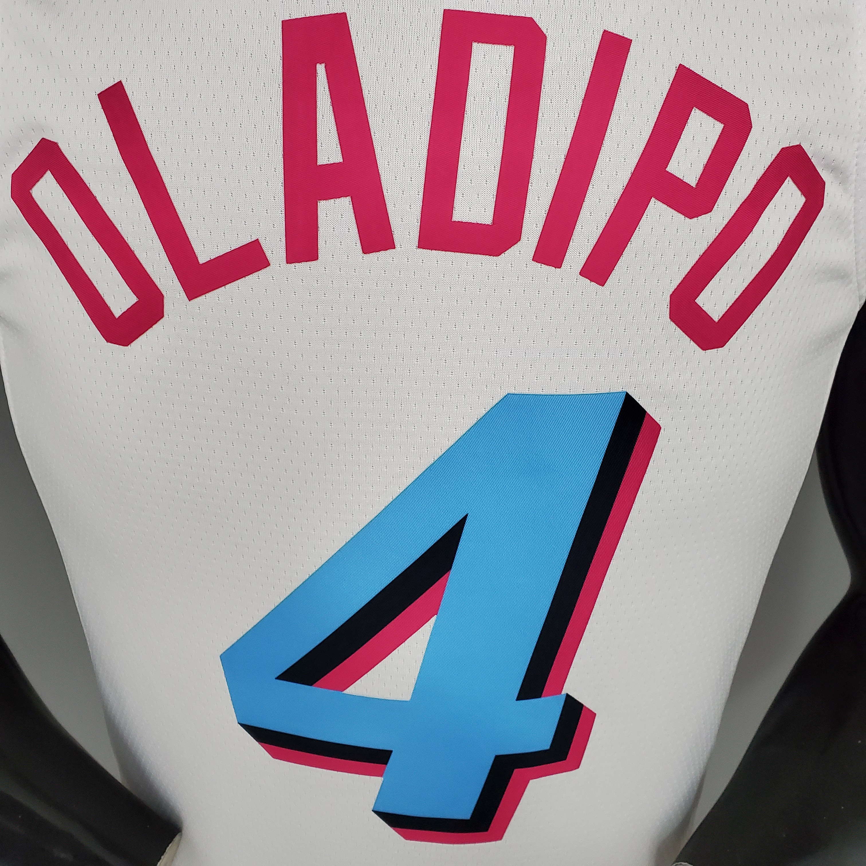 NBA Men Miami Heat White City #4 OLADIPO Jersey High Quality Name and Number Print - leoleo123123