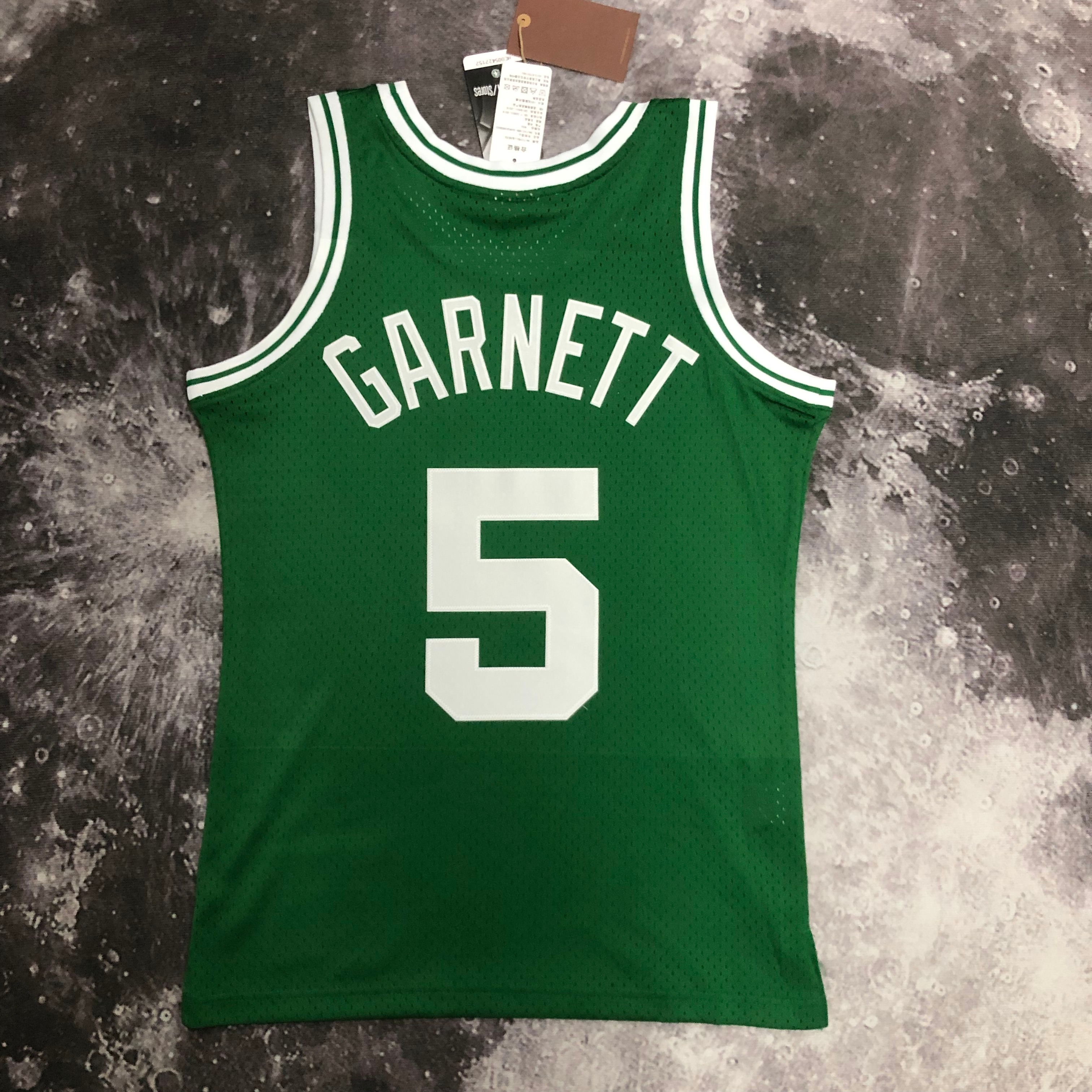 NBA Men Season 07-08 Boston Celtics Retro Green #5 GARNETT Jersey High Quality Name and Number Print - leoleo123123