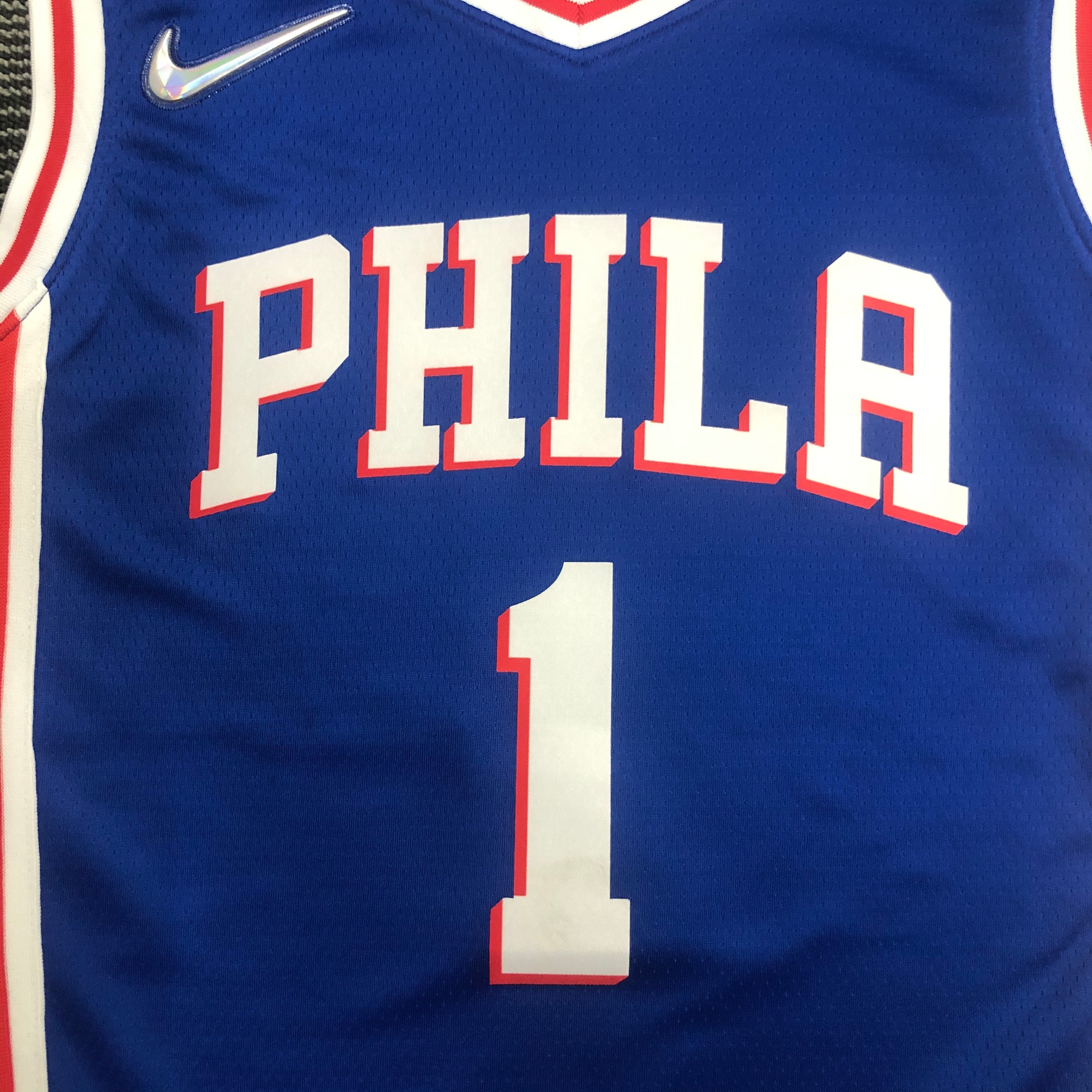 NBA Men 75th Anniversary Season 2022 Philadelphia 76ers Blue V-neck #1 HARDEN Jersey High Quality Name and Number Print - leoleo123123