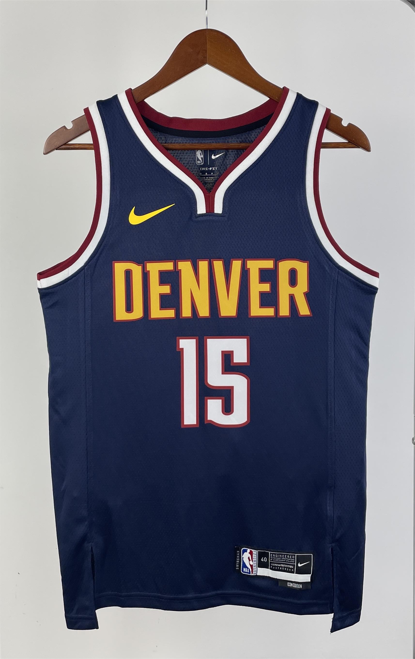 NBA Men Season 2023 Denver Nuggets Dark Blue #15 JOKIC Jersey High Quality Name and Number Print - leoleo123123