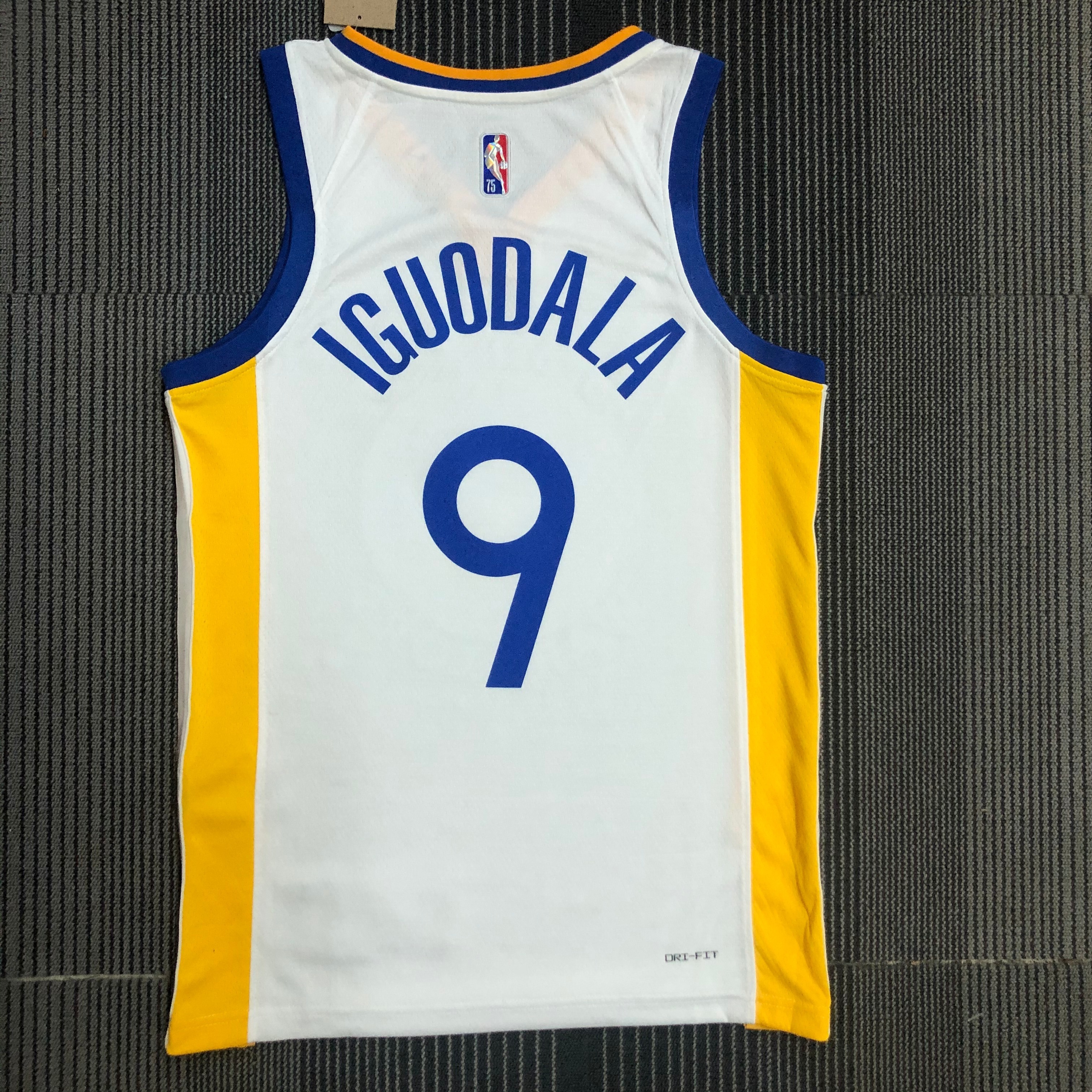 NBA Men 75th Anniversary Golden State Warriors White V-neck #9 IGUODALA Jersey High Quality Name and Number Print - leoleo123123