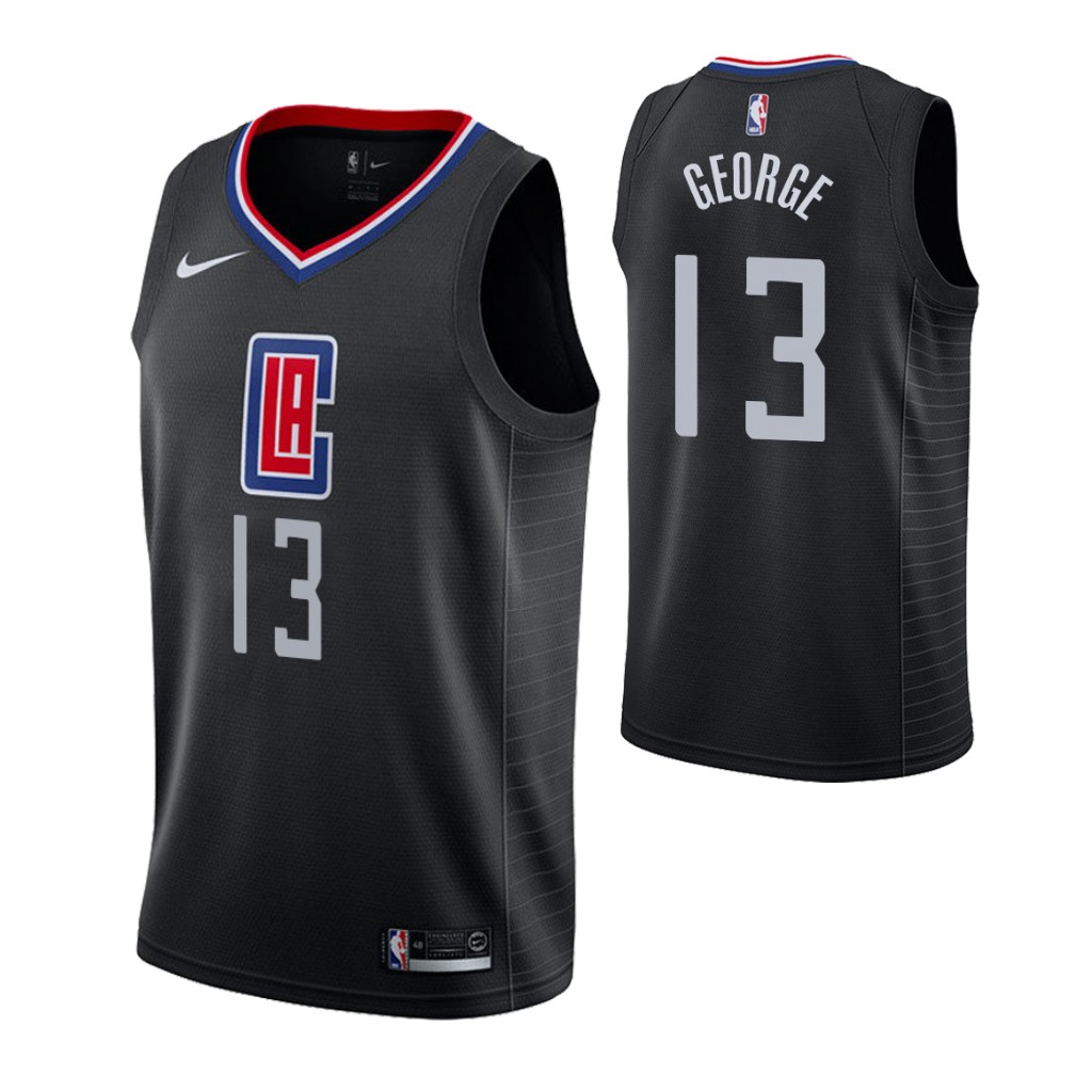 NBA Men Los Angeles Clippers Black #13 GEORGE Jersey High Quality Name and Number Print - leoleo123123