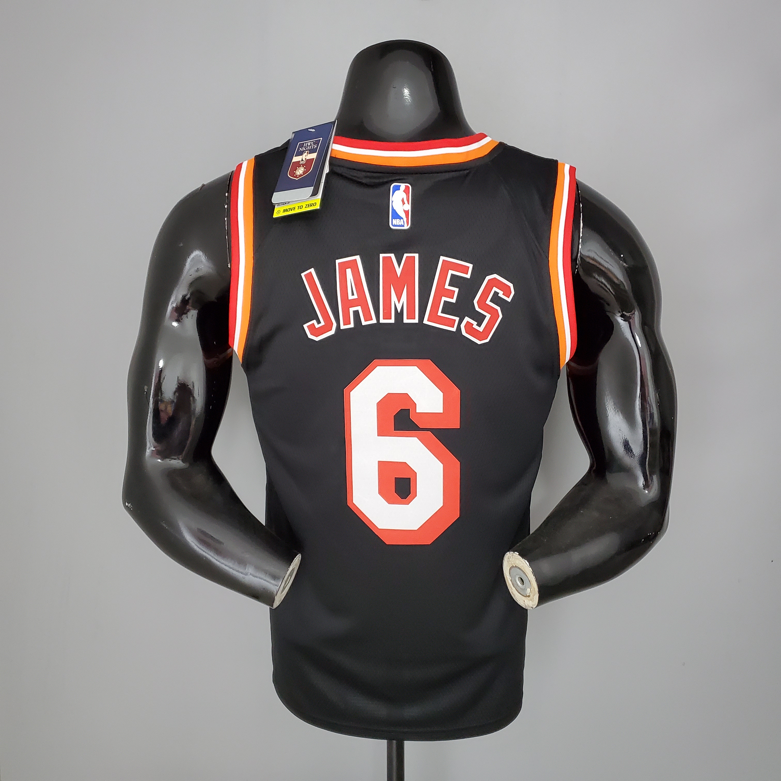 NBA Men Season 2018 Miami Heat Black #6 JAMES Jersey High Quality Name and Number Print - leoleo123123