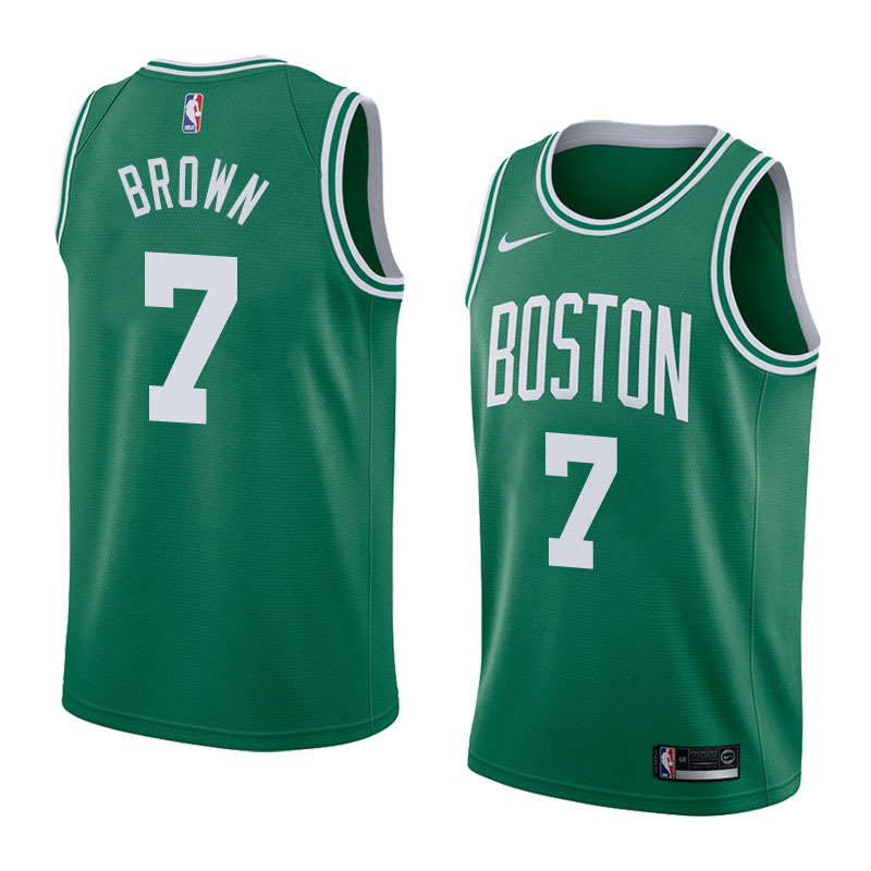 NBA Boston Celtics Green with White Name #7 BROWN Jersey High Quality Name and Number Print - leoleo123123