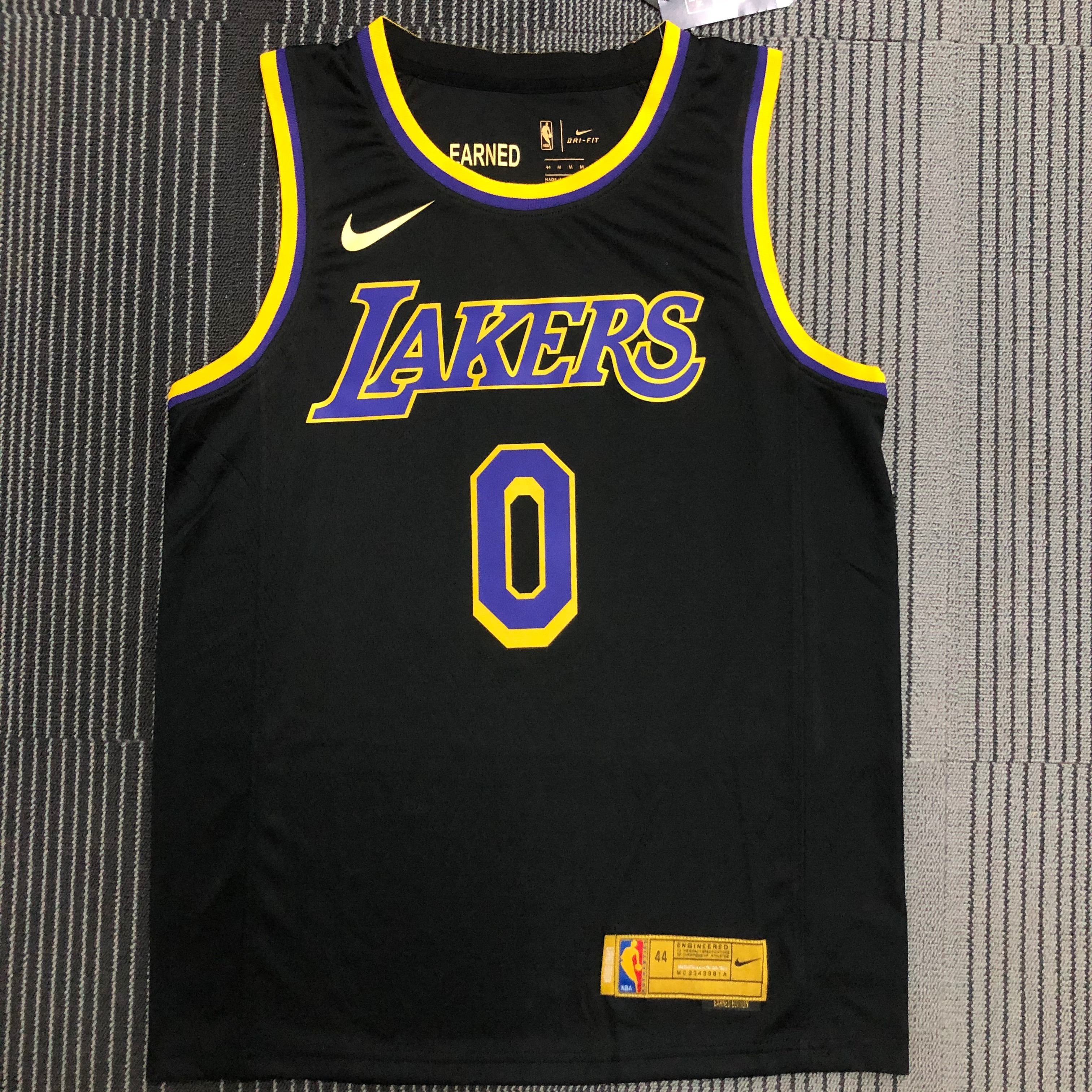 2021 NBA #0 WESTBROOK Lakers Bonus Edition Black NBA Jersey High Quality Name and Number Print - leoleo123123