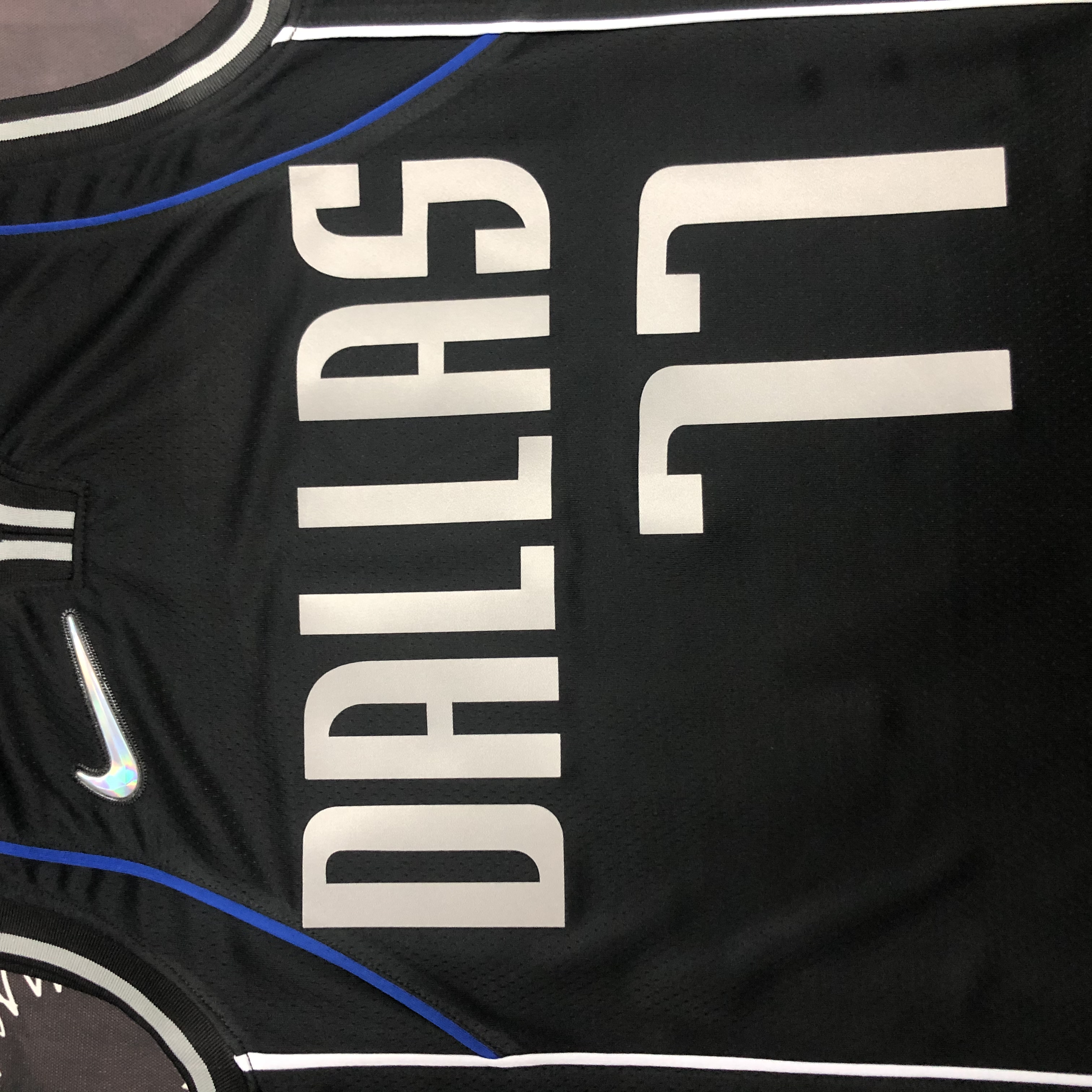 NBA Men 75th Anniversary Dallas Mavericks Select Series Black #77 DONCIC Jersey High Quality Name and Number Print - leoleo123123