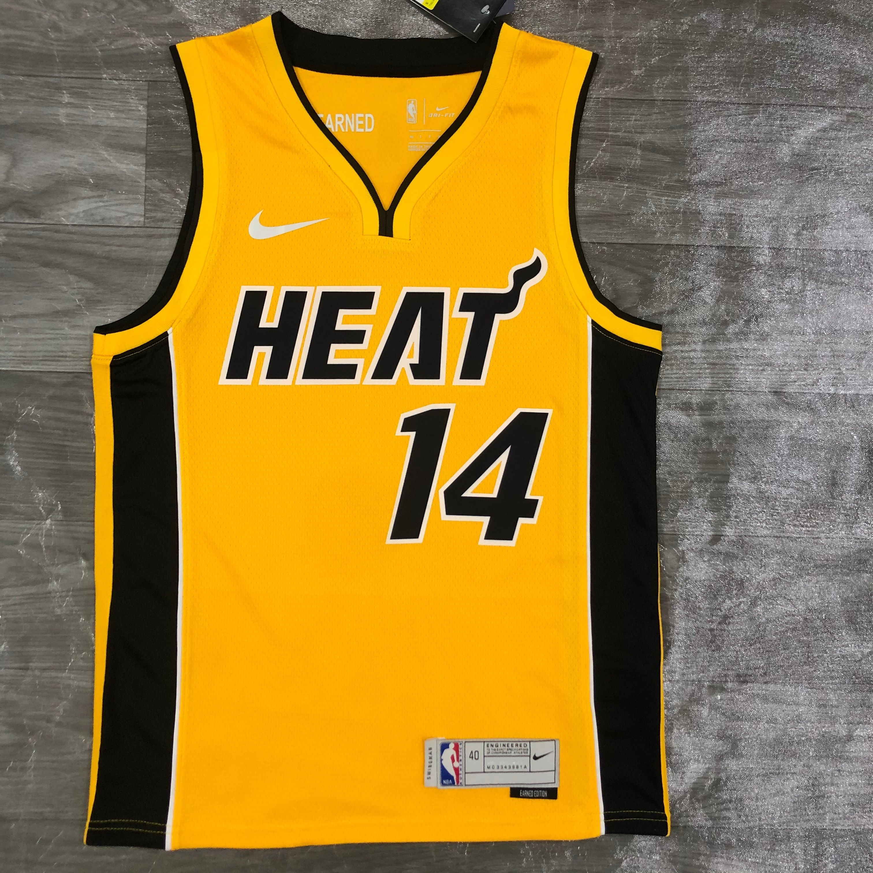 NBA Men Season 2021 Miami Heat Yellow Award Version #14 HERRO Jersey High Quality Name and Number Print - leoleo123123