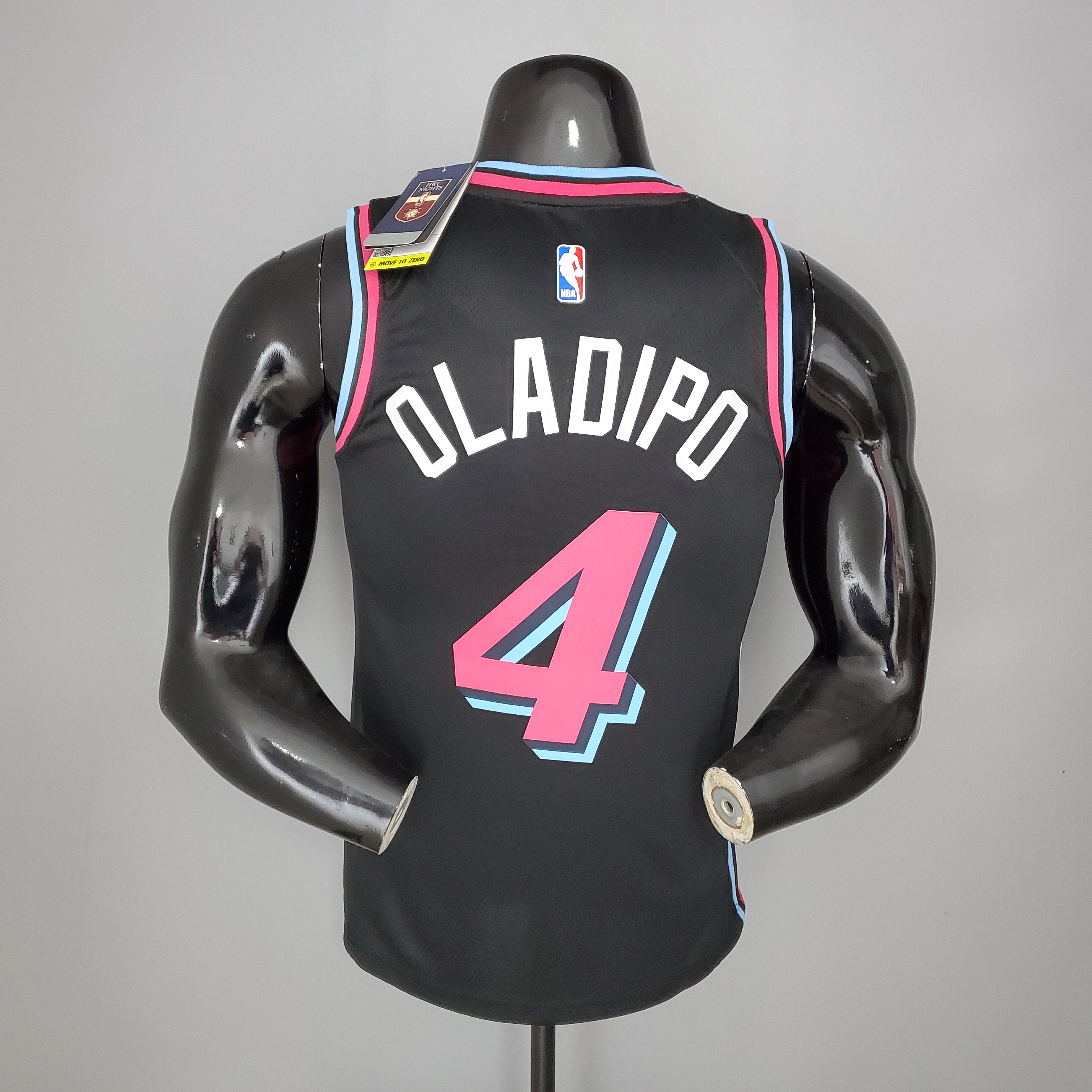 NBA Men Miami Heat Black City #4 OLADIPO Jersey High Quality Name and Number Print - leoleo123123