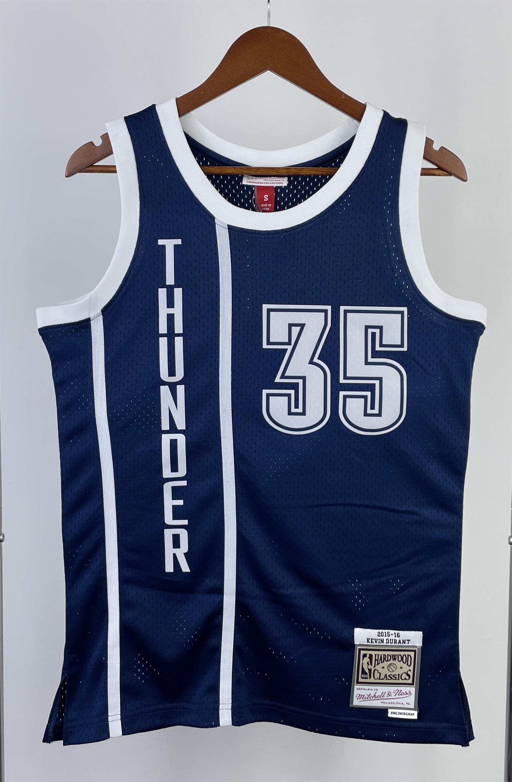 NBA Men 15-16 Oklahoma City Thunder Dark Blue #35 DURANT Claasic Swingman Jersey - leoleo123123