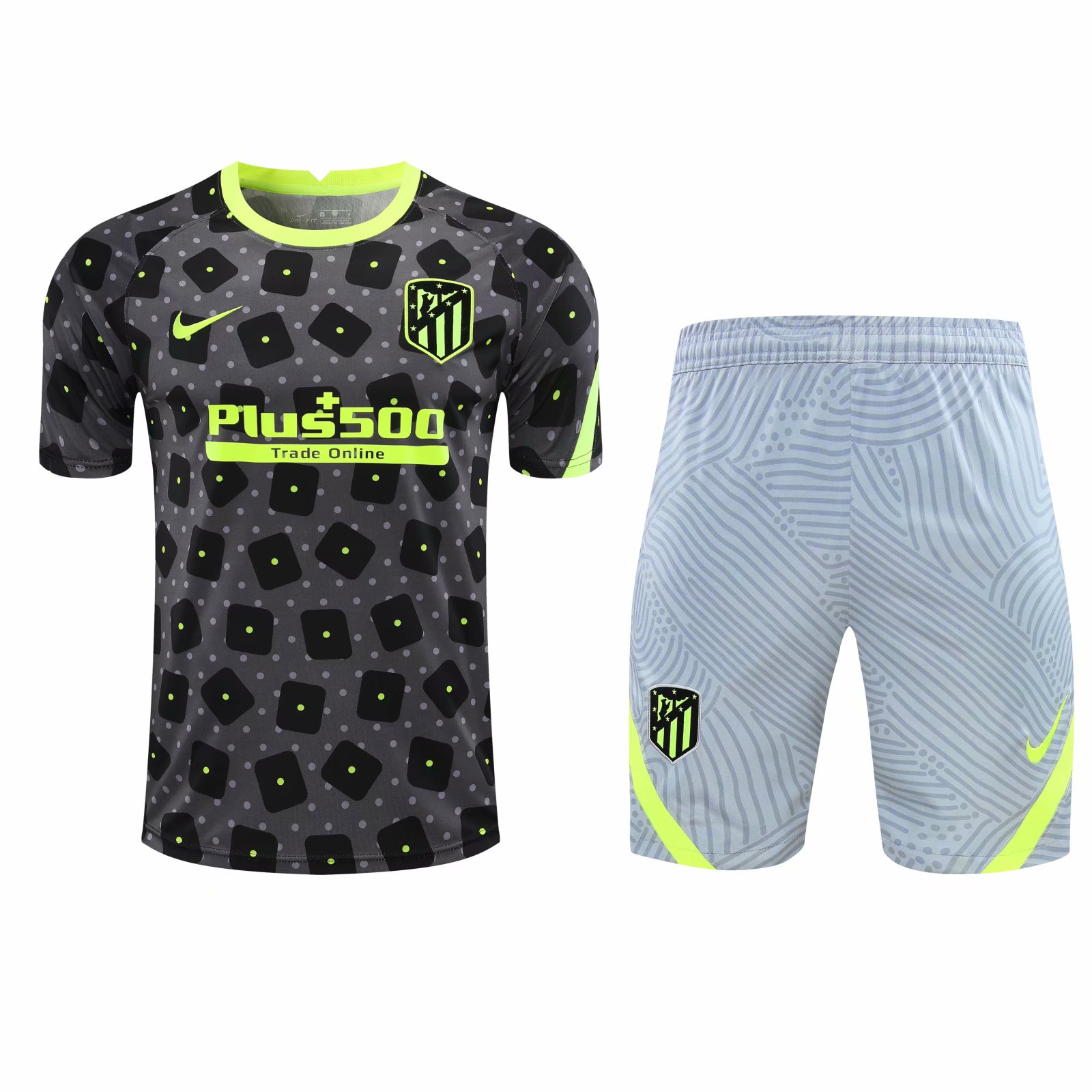 New 2021 At Madrid Black Training Set--Short sleeve and Short Pant Training Tracksuit - leoleo123123