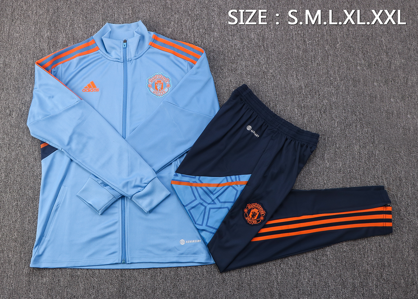 22-23 Man United Light Blue Jacket Tracksuit Thai Quality - leoleo123123