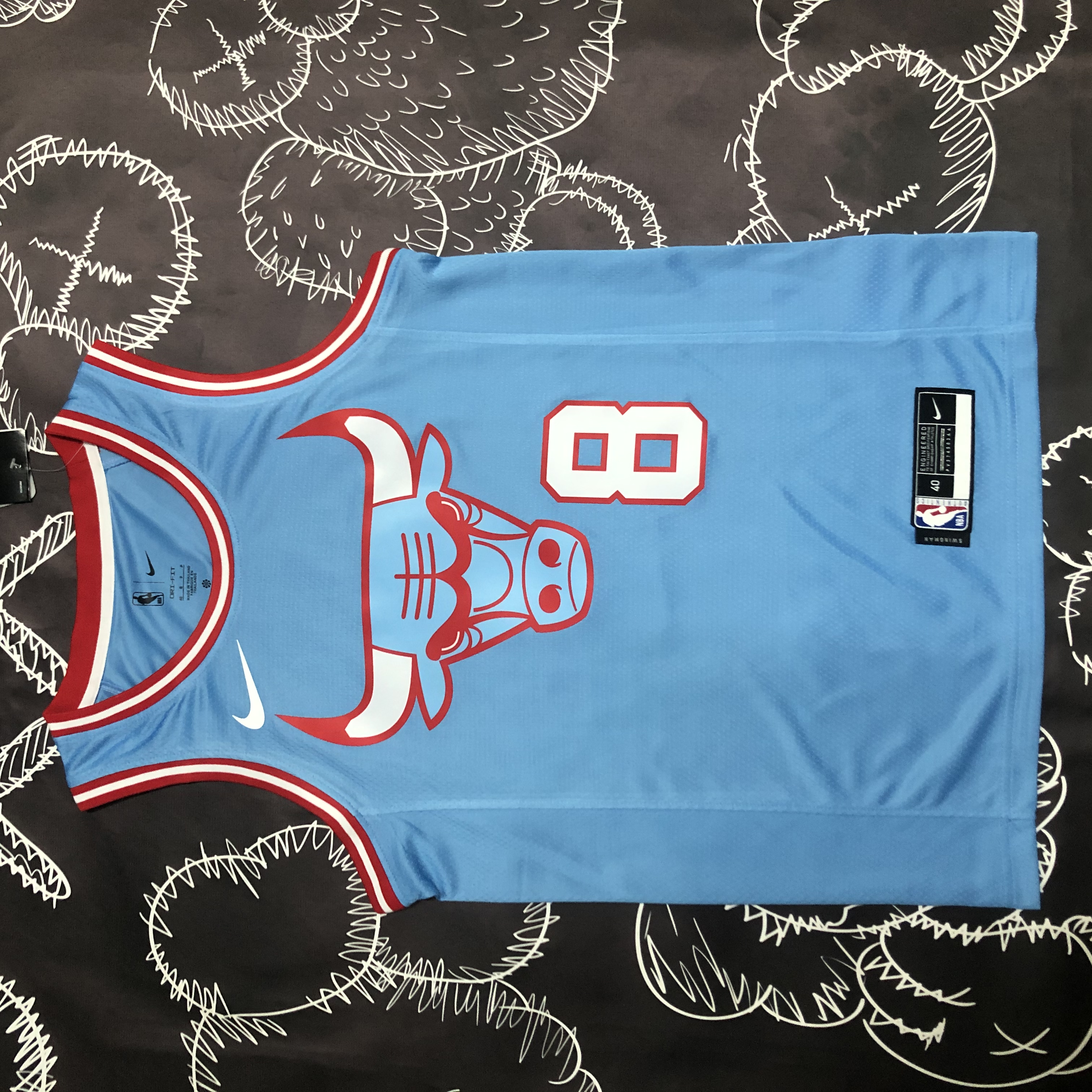 NBA Men Chicago Bulls Blue #8 LAVINE Jersey High Quality Name and Number Print - leoleo123123
