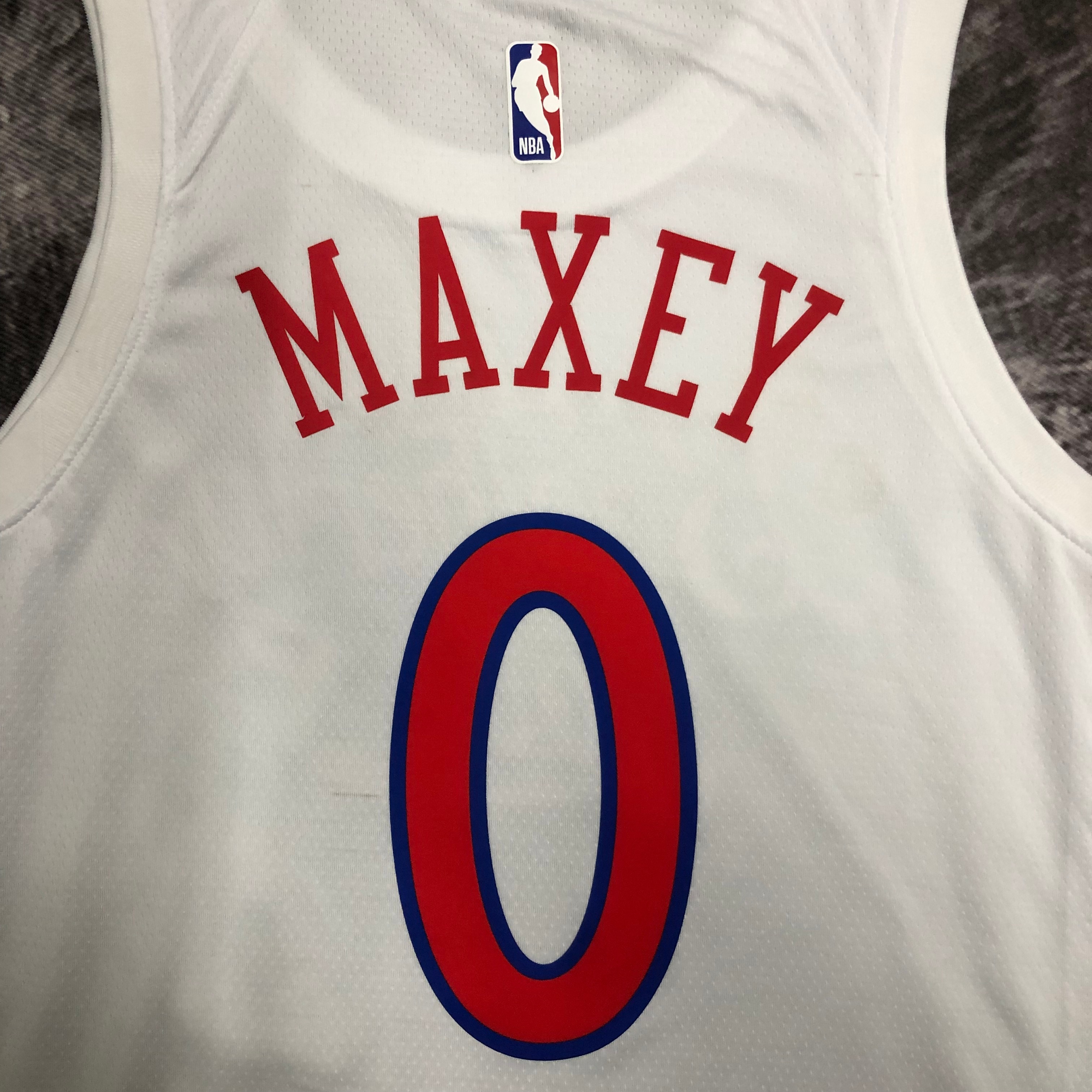 NBA Men Season 2023 Philadelphia 76ers White #0 MAXEY Jersey High Quality Name and Number Print - leoleo123123
