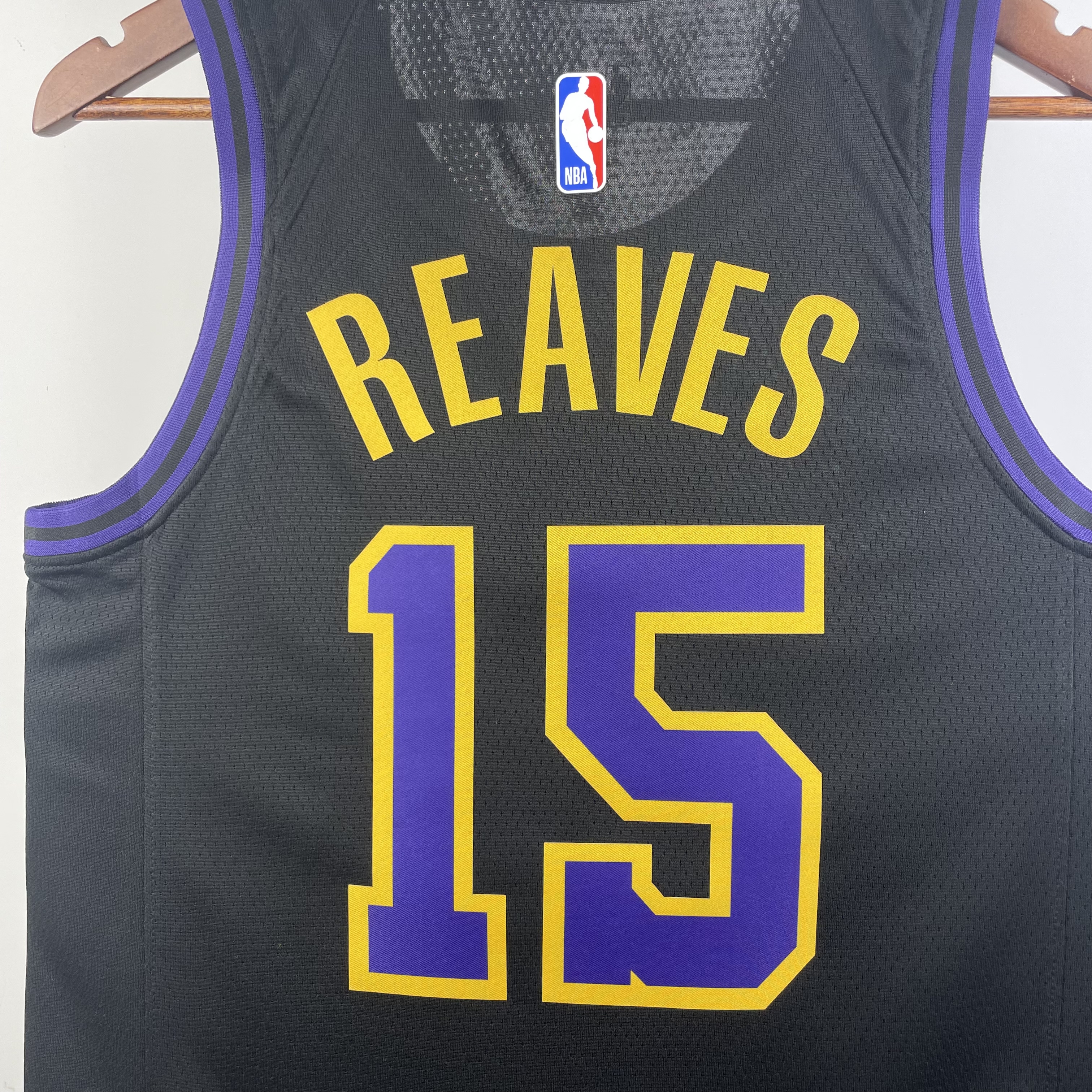 NBA Men 2024 Los Angeles Lakers Black City Version #15 REAVES Jersey High Quality Name and Number Print - leoleo123123