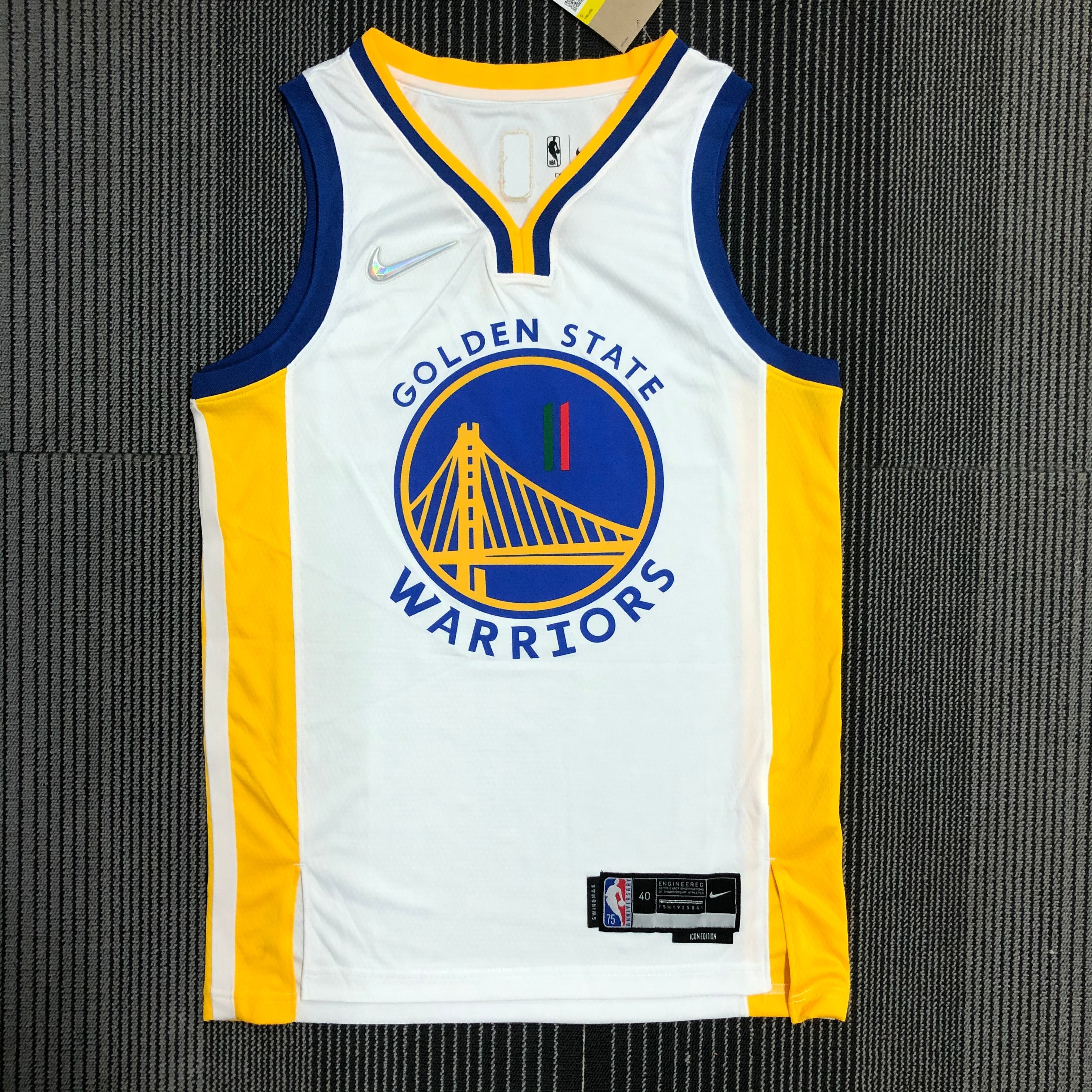 NBA Men 75th Anniversary Season 2022 Golden State Warriors Mexico Version White #11 THOMPSON Jersey High Quality Name and Number Print - leoleo123123