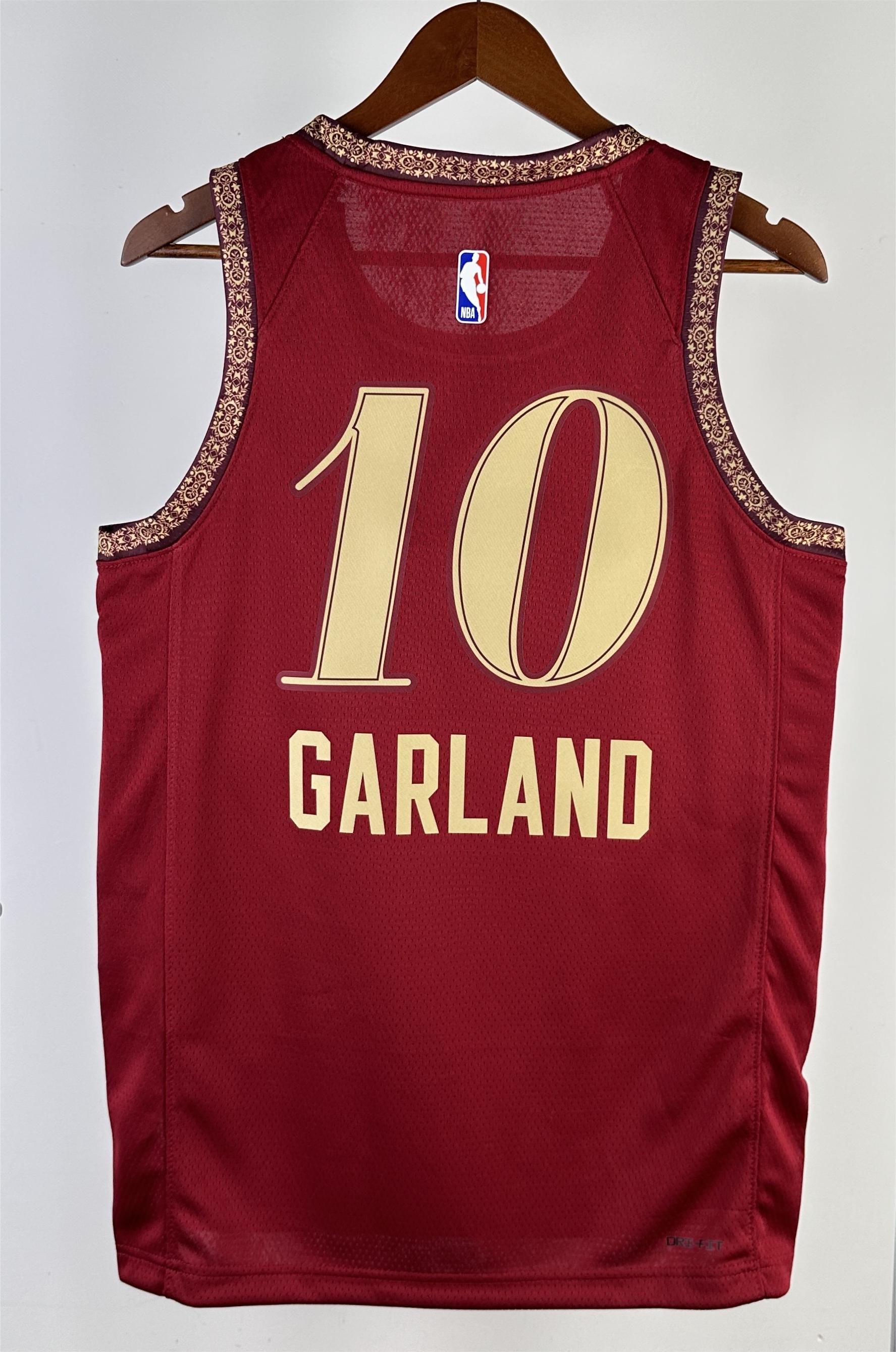 NBA 2024 Men Cleveland Cavaliers City Edition Red #10 GARLAND Jersey High Quality Name and Number Print - leoleo123123