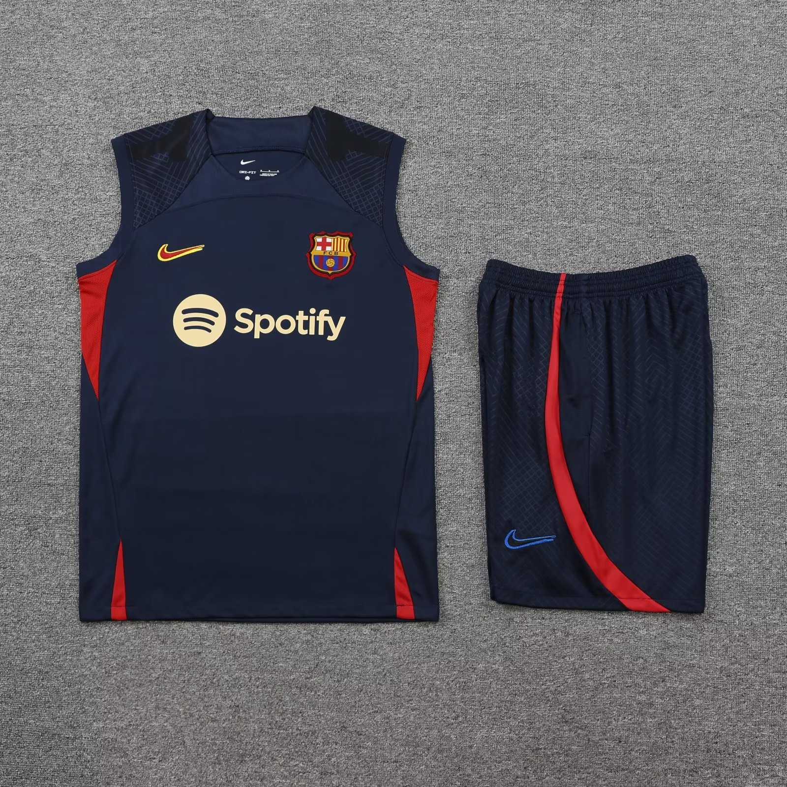 22/23 Barcelona Dark Blue Vest Training Tracksuit - leoleo123123
